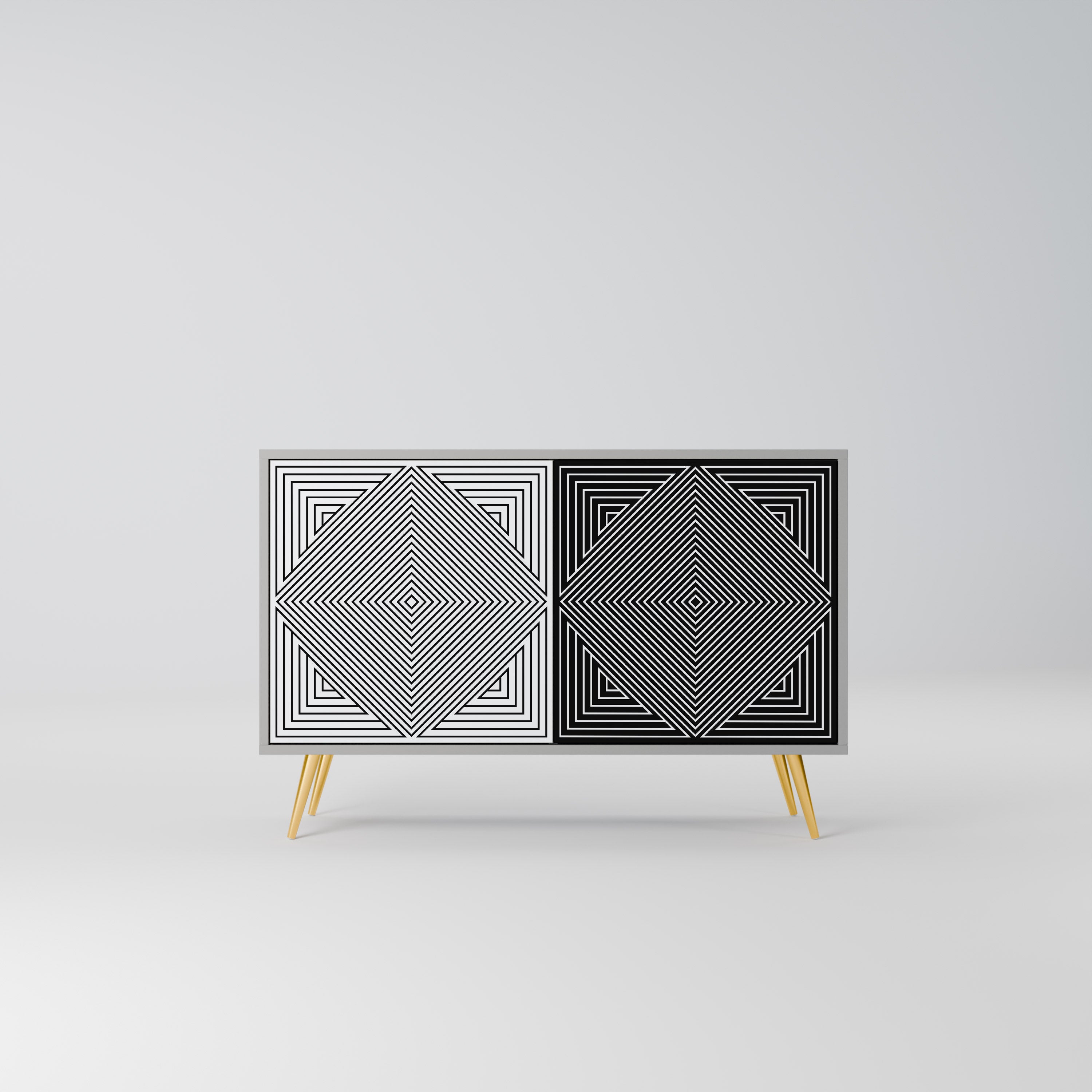 POLYGON ILLUSION Sideboard mit 2 Türen in Grau