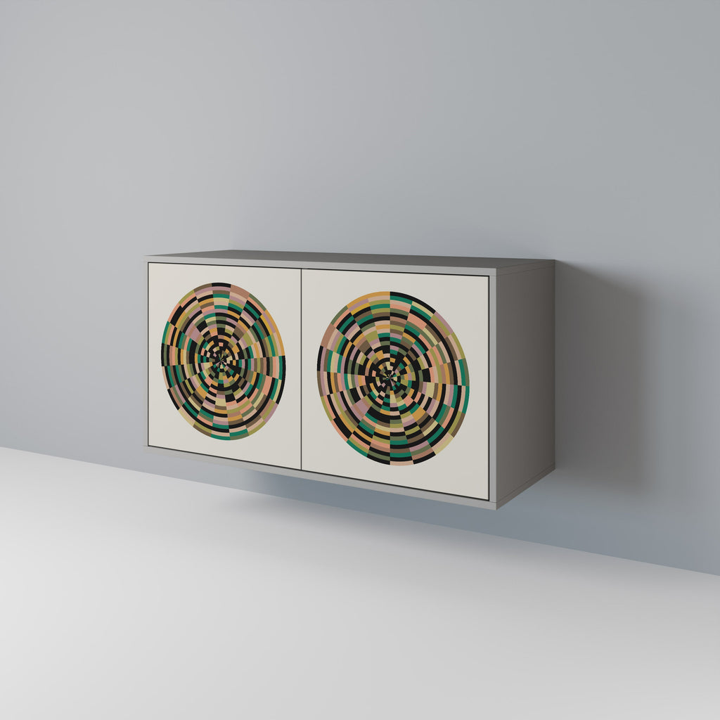 GREEN CIRCLES Sideboard mit 2 Türen in Grau