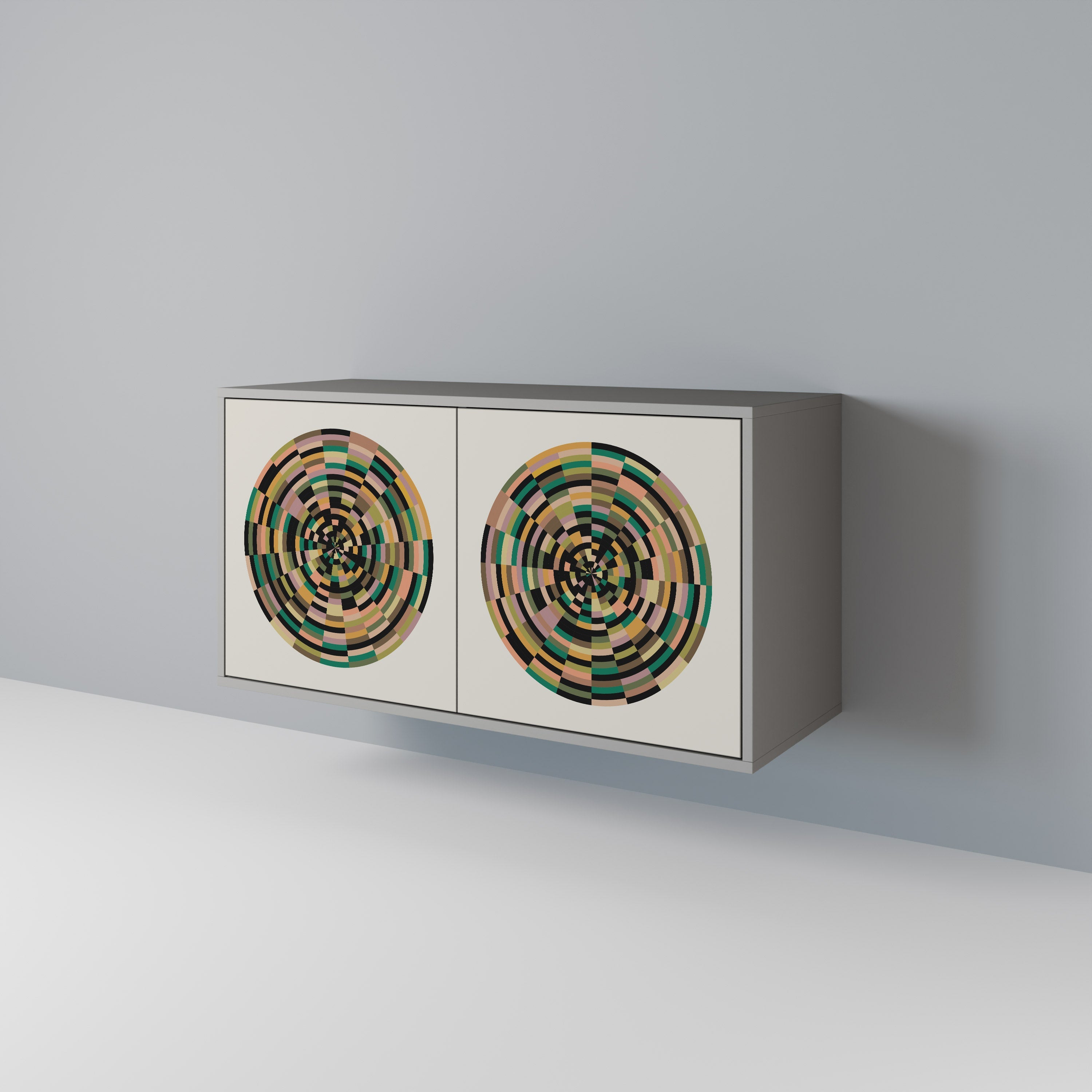 GREEN CIRCLES Sideboard mit 2 Türen in Grau