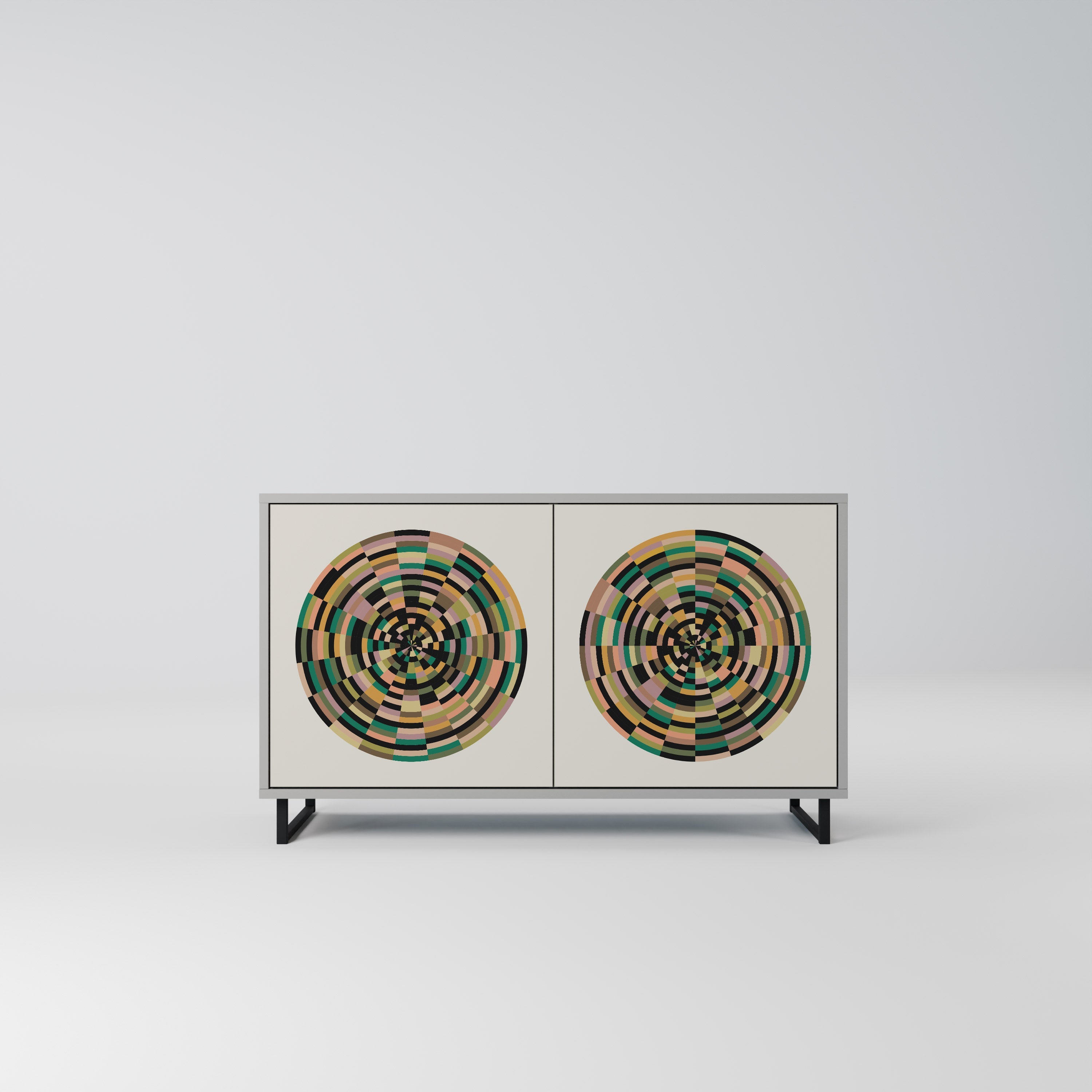 GREEN CIRCLES Sideboard mit 2 Türen in Grau