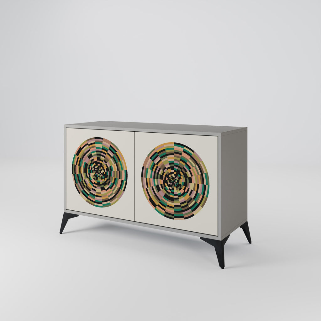 GREEN CIRCLES Sideboard mit 2 Türen in Grau