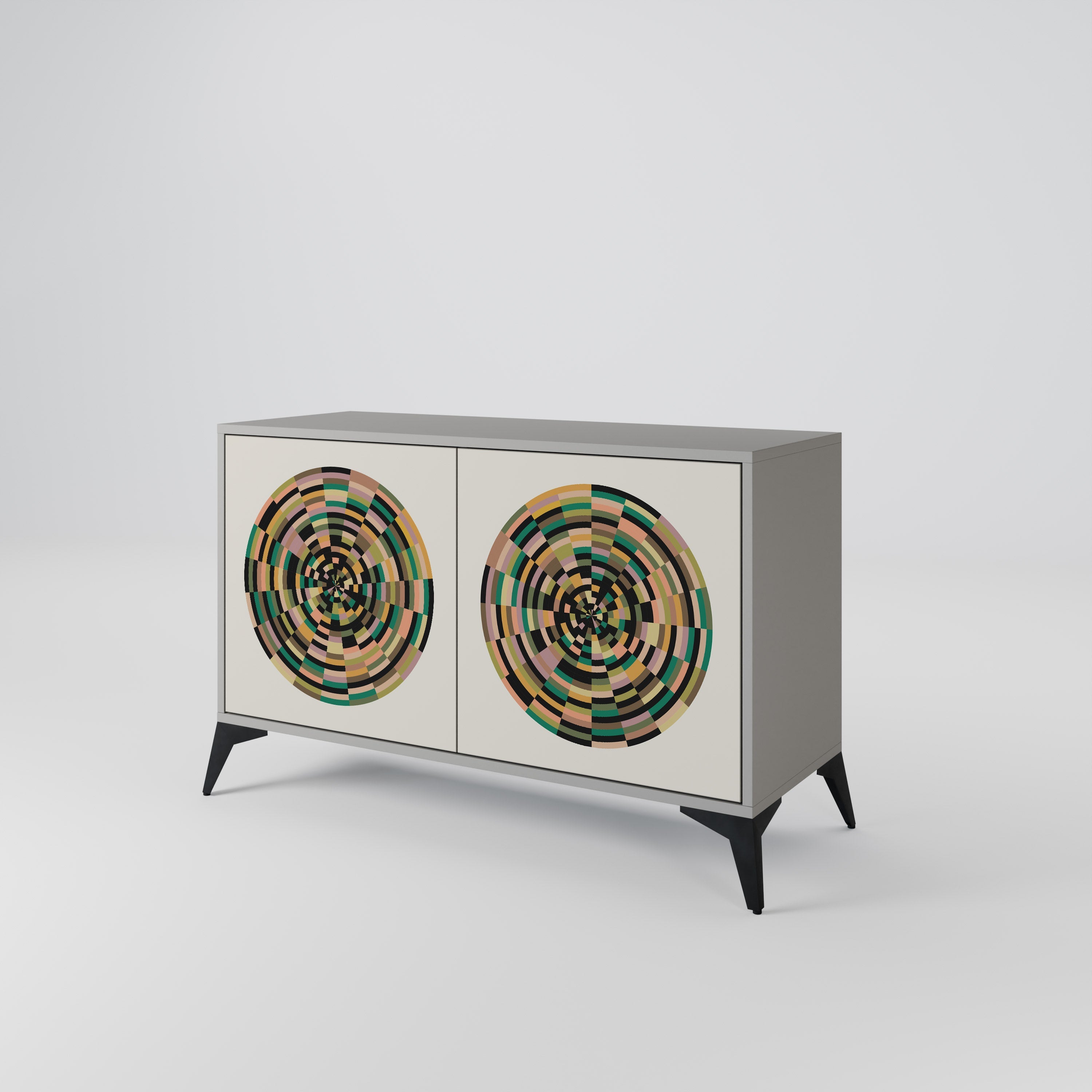 GREEN CIRCLES Sideboard mit 2 Türen in Grau