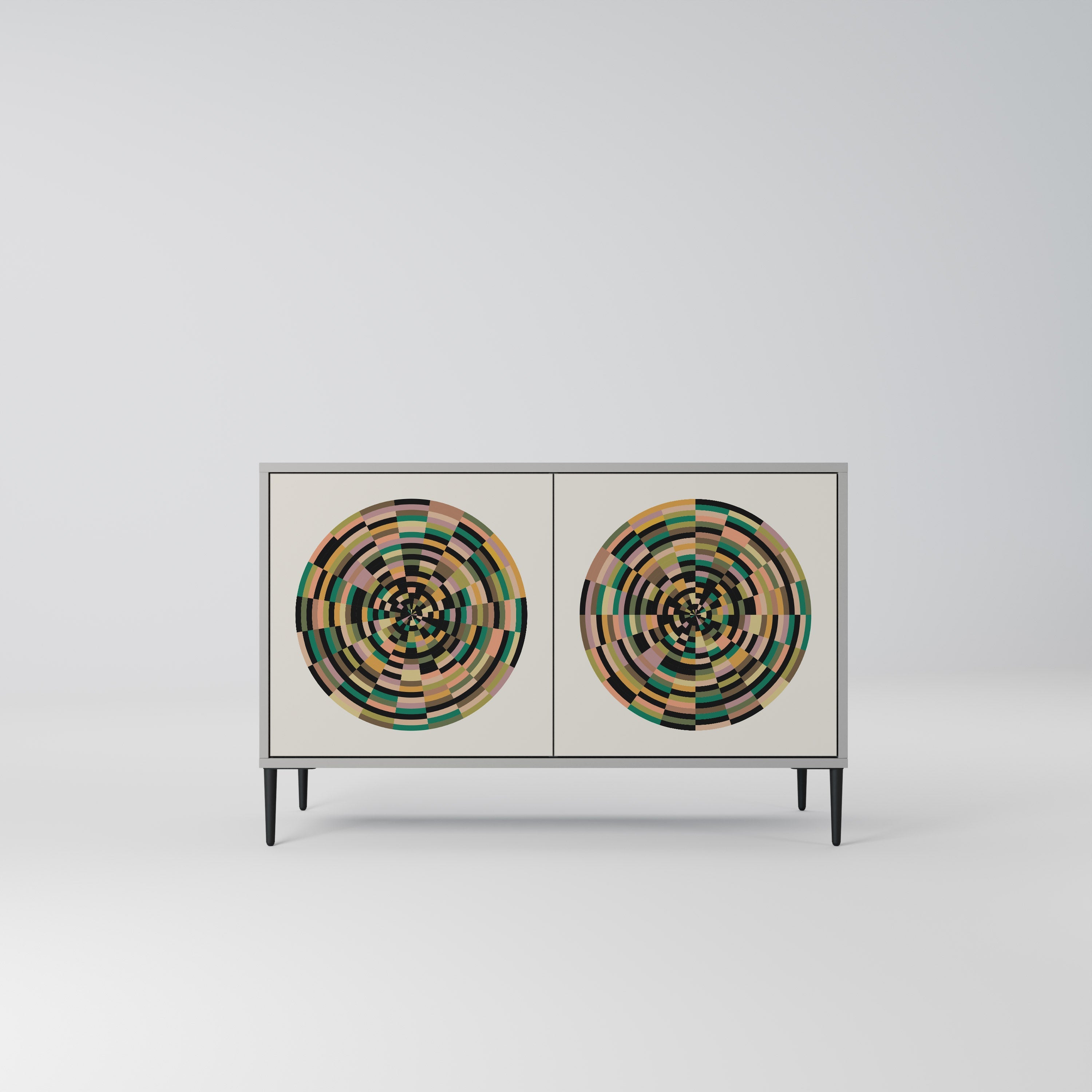 GREEN CIRCLES Sideboard mit 2 Türen in Grau