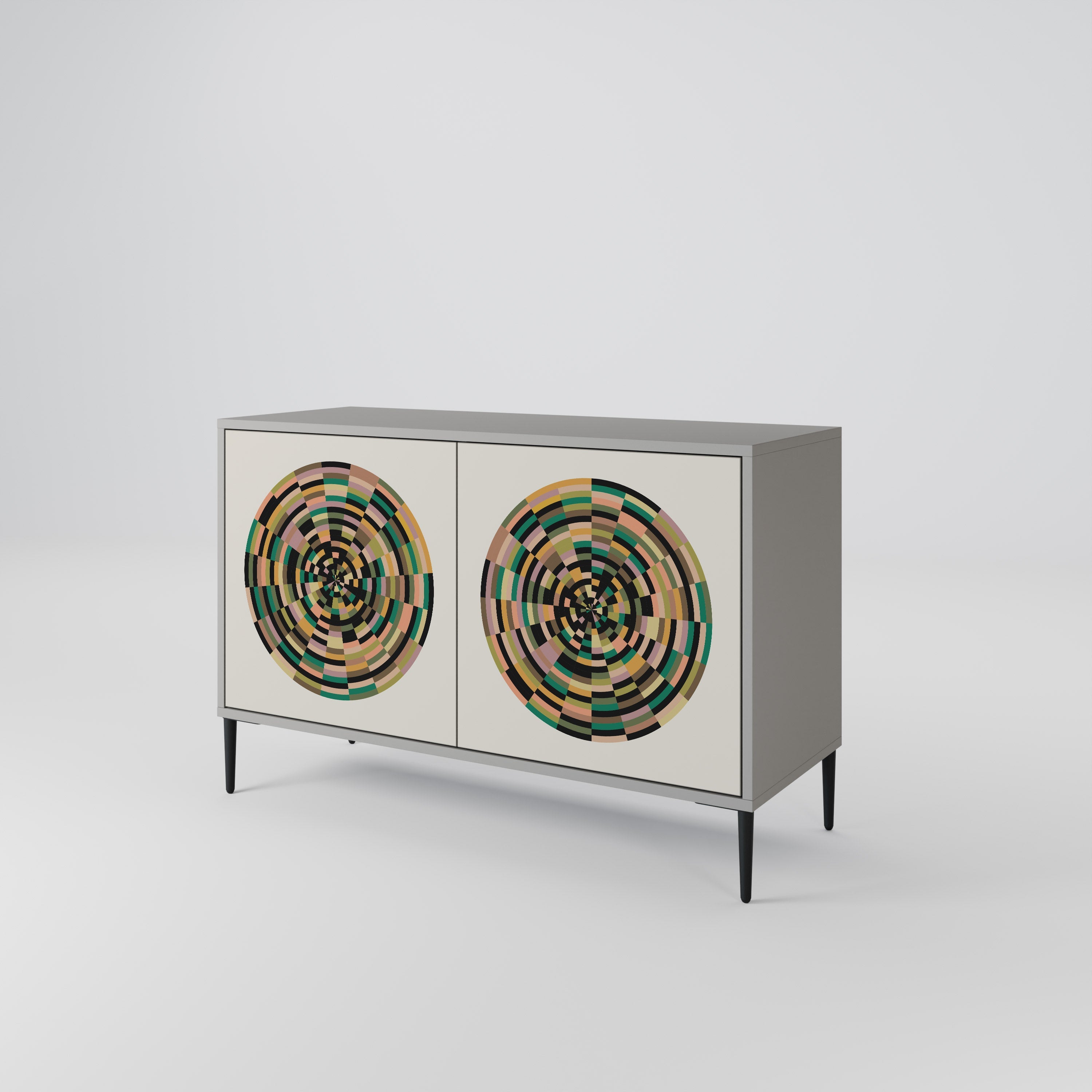 GREEN CIRCLES Sideboard mit 2 Türen in Grau