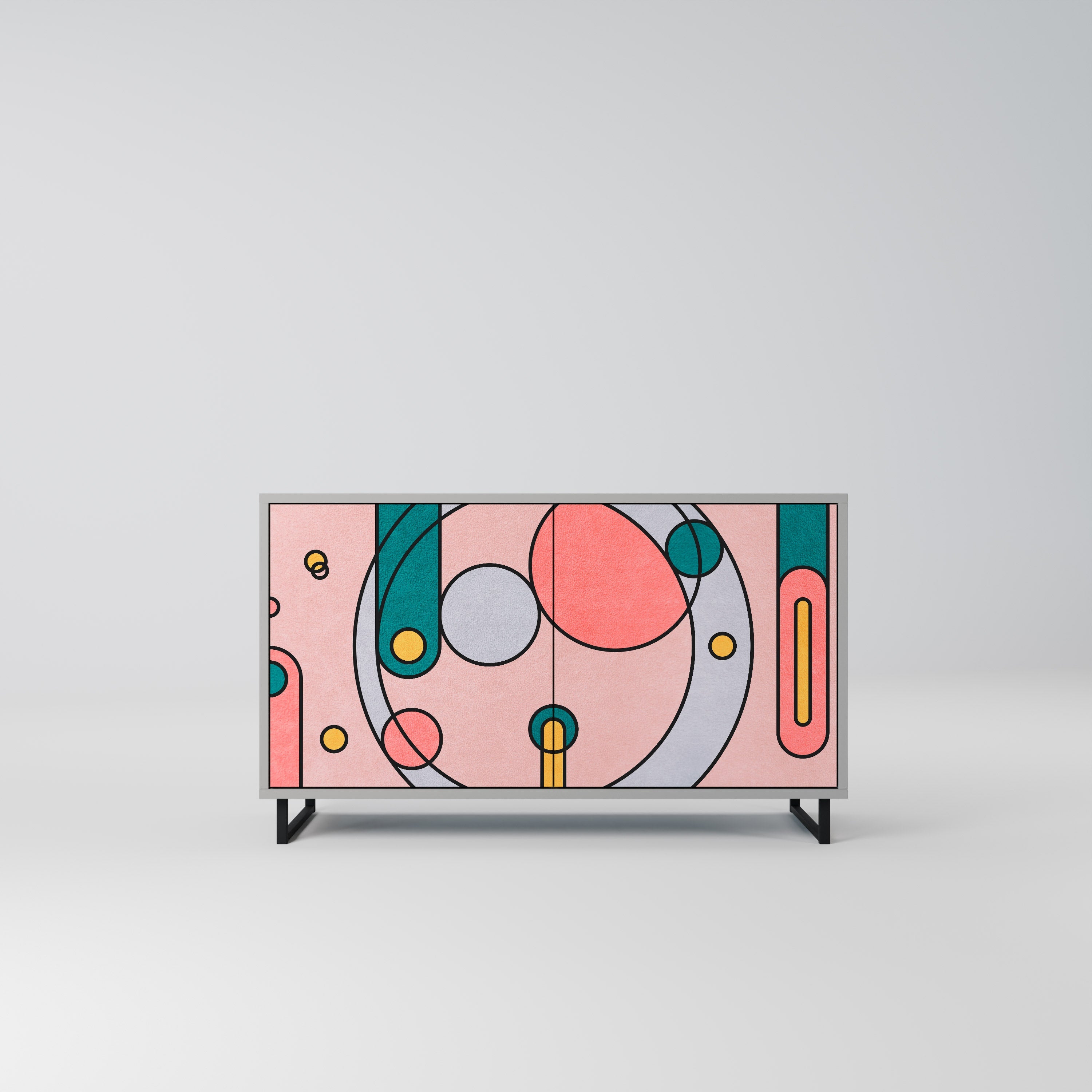 GOSSAMER ECHOES Sideboard mit 2 Türen in Grau