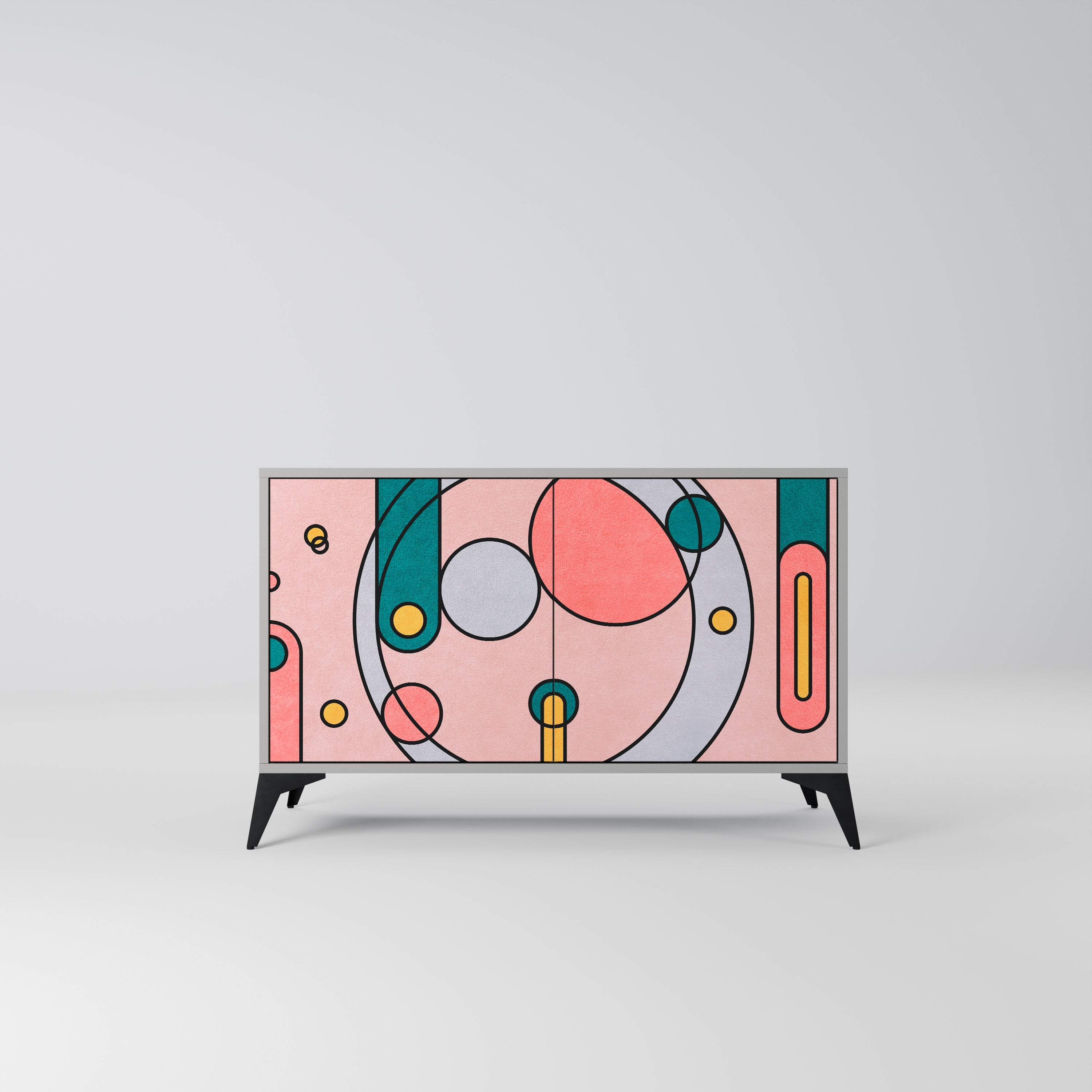 GOSSAMER ECHOES Sideboard mit 2 Türen in Grau