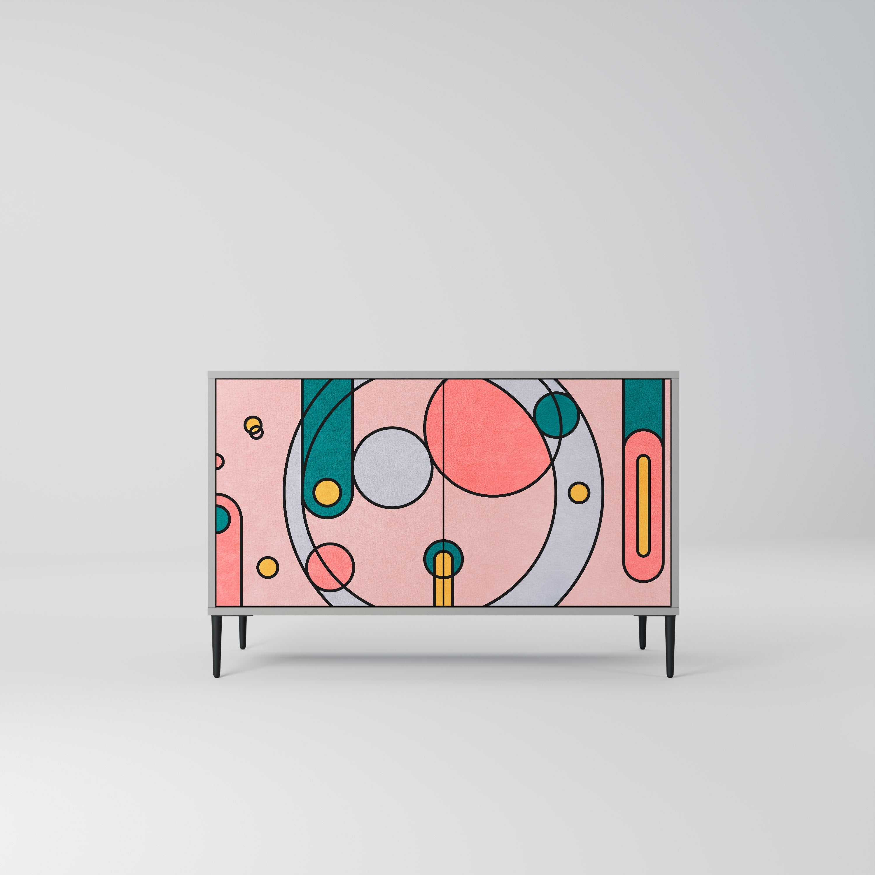 GOSSAMER ECHOES Sideboard mit 2 Türen in Grau