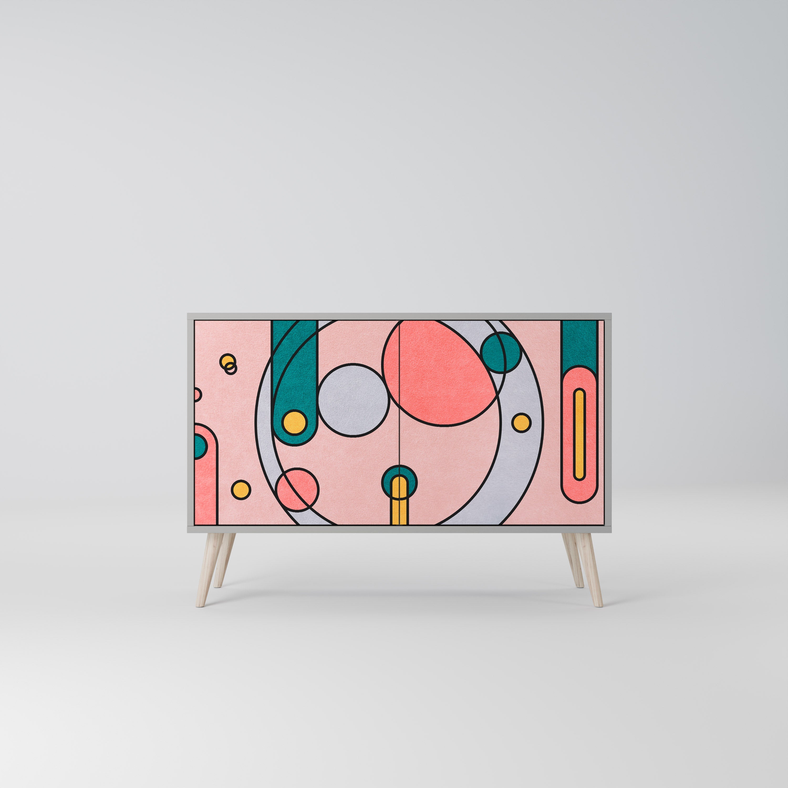 GOSSAMER ECHOES Sideboard mit 2 Türen in Grau