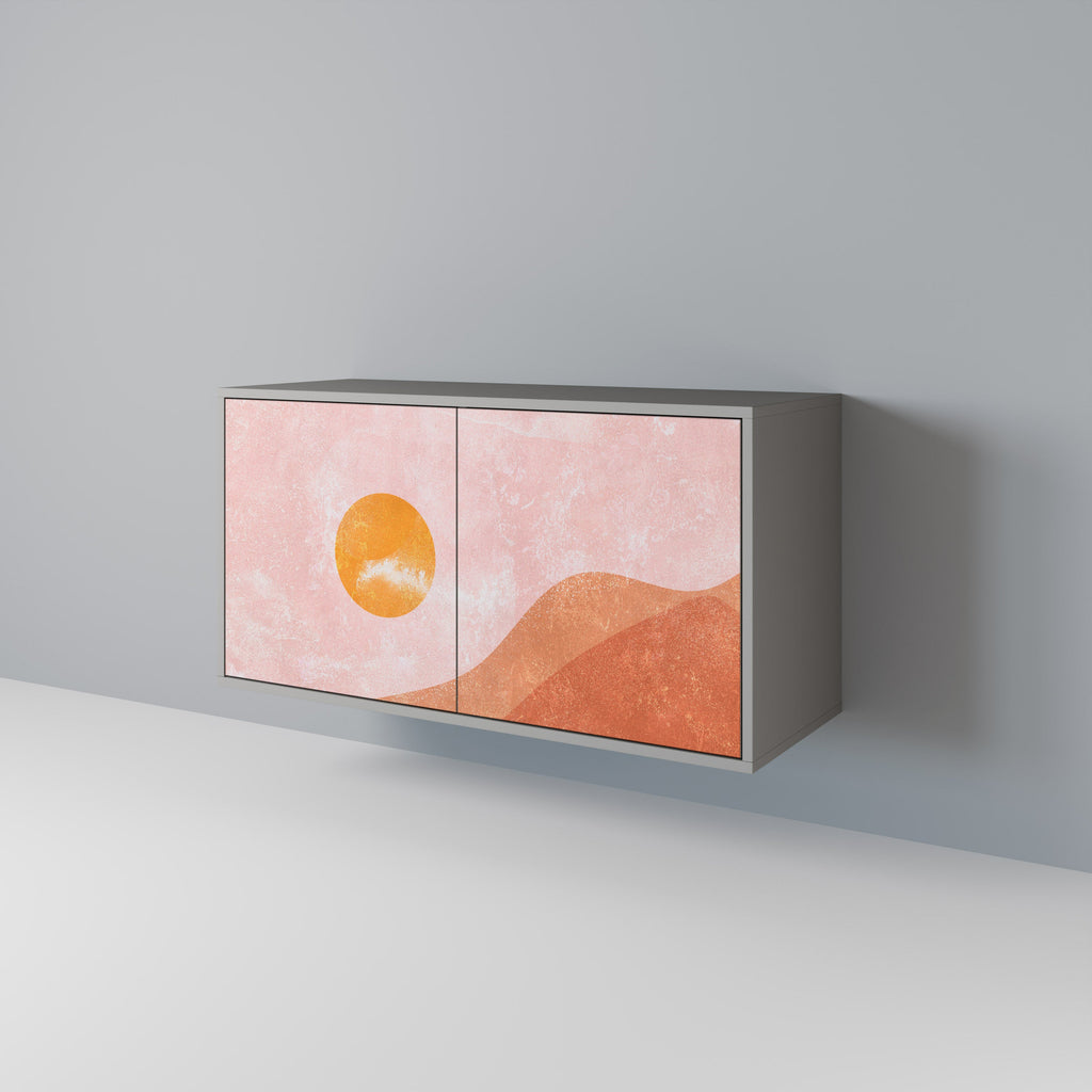 LUMINOUS SUNLIGHT 2-Door Sideboard in Grey Finish