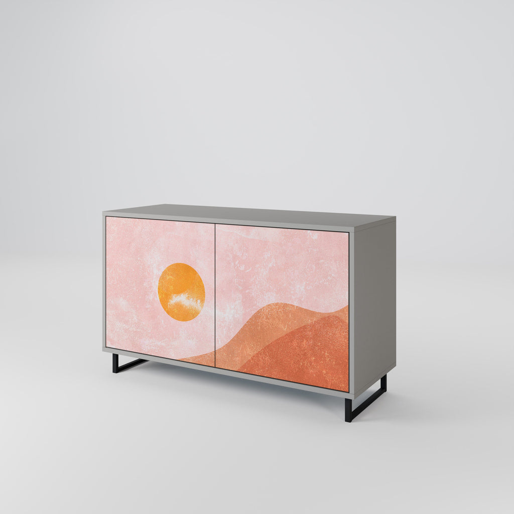 LUMINOUS SUNLIGHT 2-Door Sideboard in Grey Finish