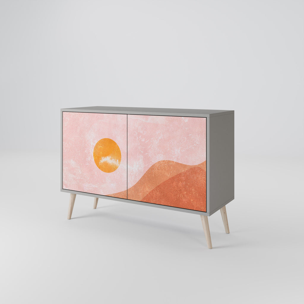 LUMINOUS SUNLIGHT 2-Door Sideboard in Grey Finish