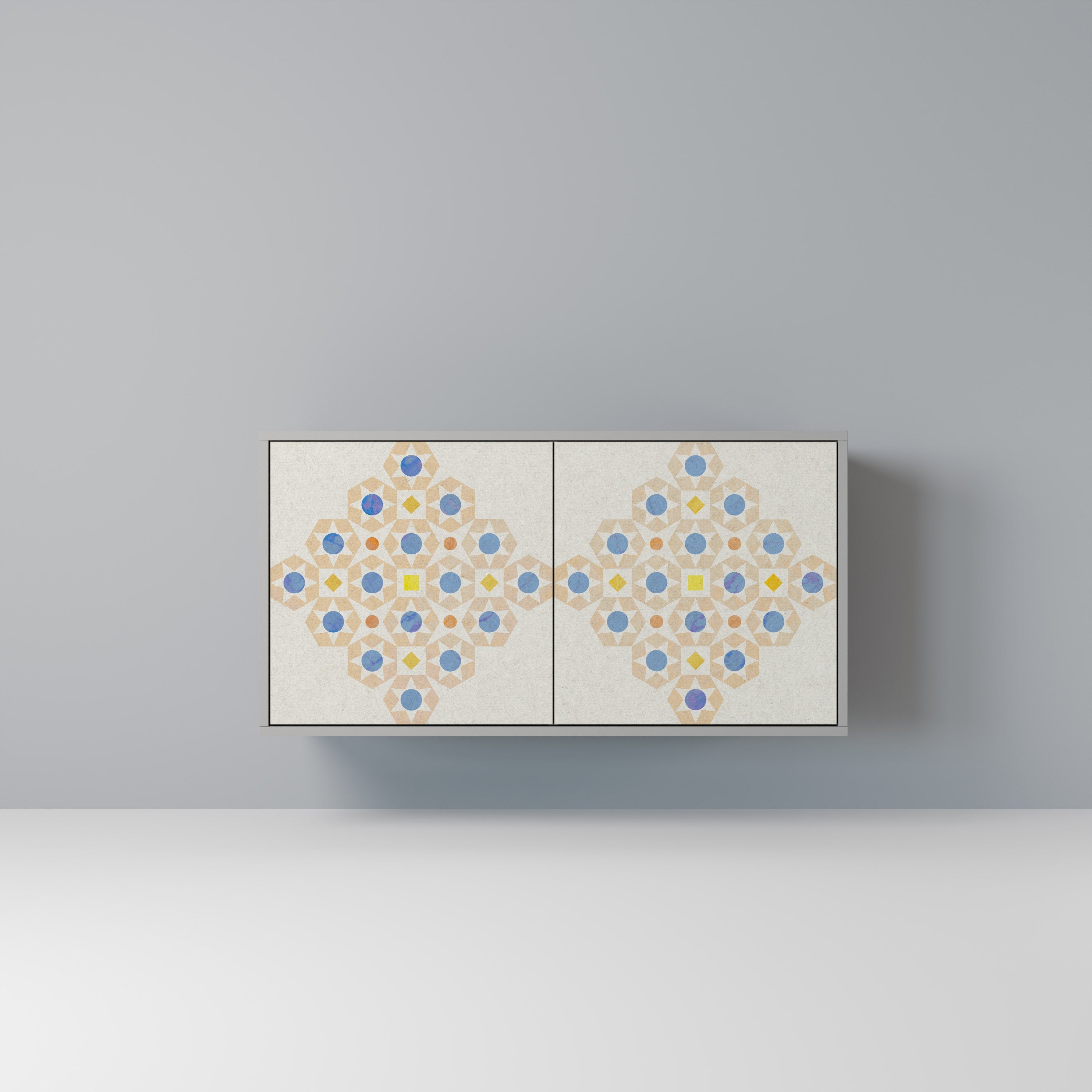 PATTERNED PRISM Sideboard mit 2 Türen in Grau