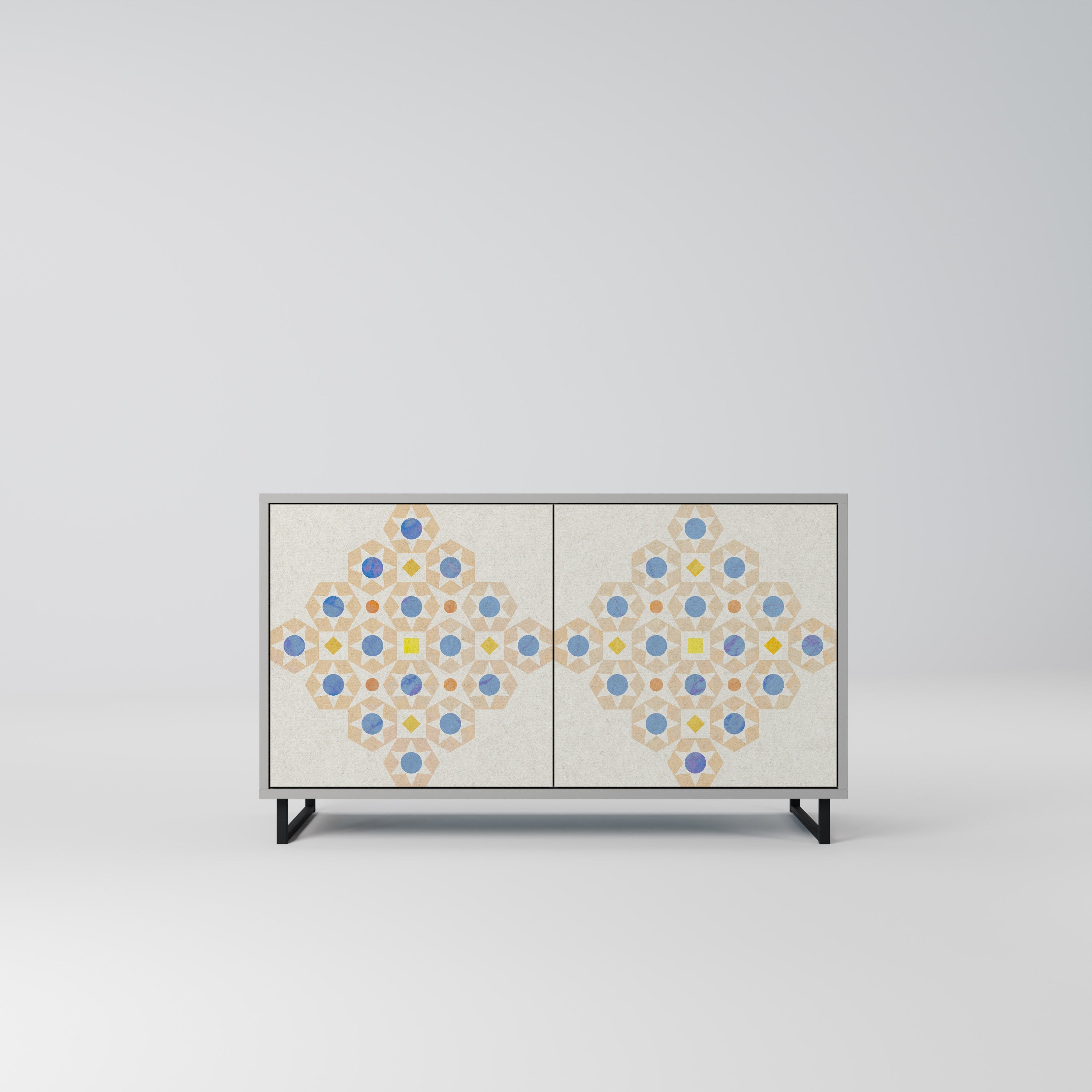 PATTERNED PRISM Sideboard mit 2 Türen in Grau