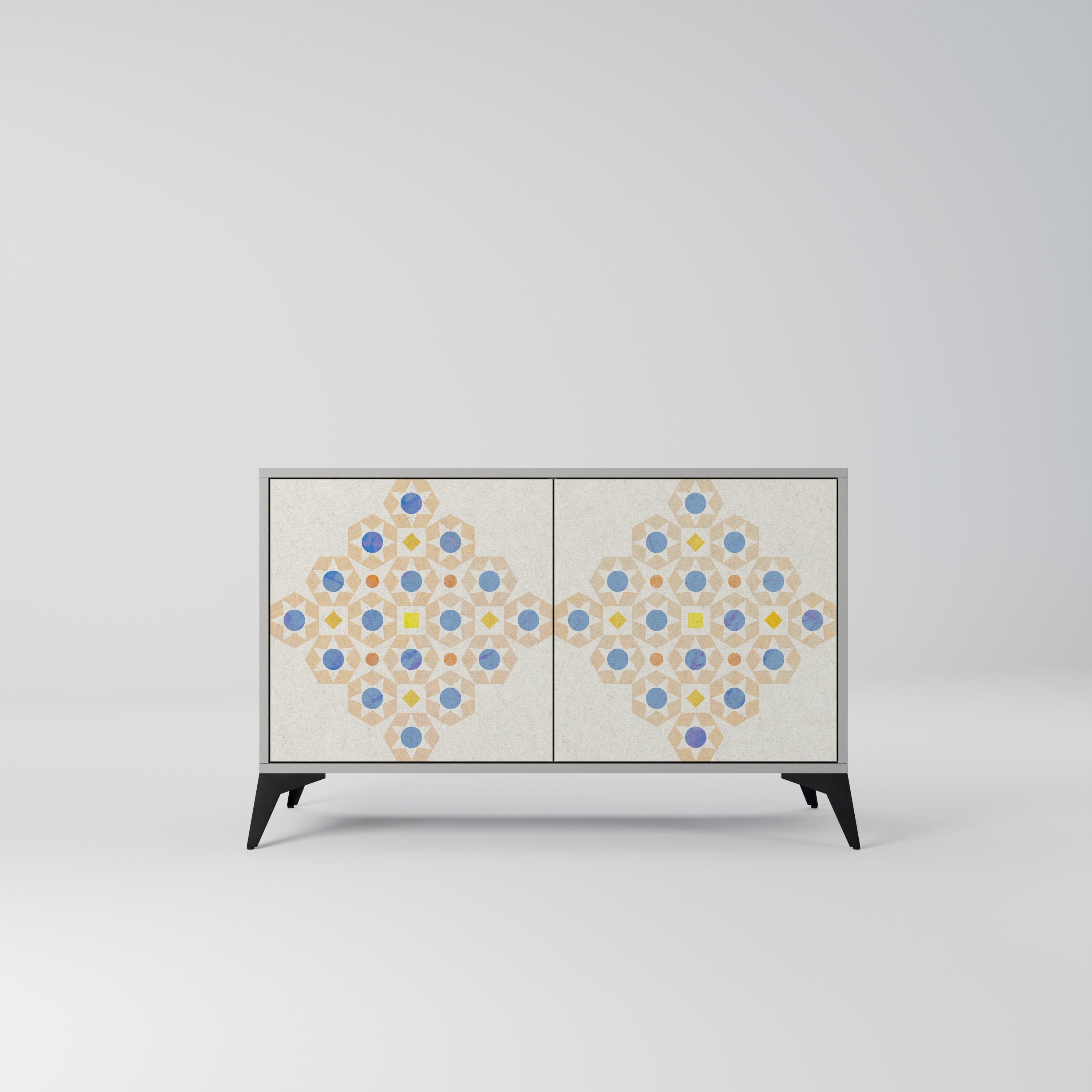 PATTERNED PRISM Sideboard mit 2 Türen in Grau
