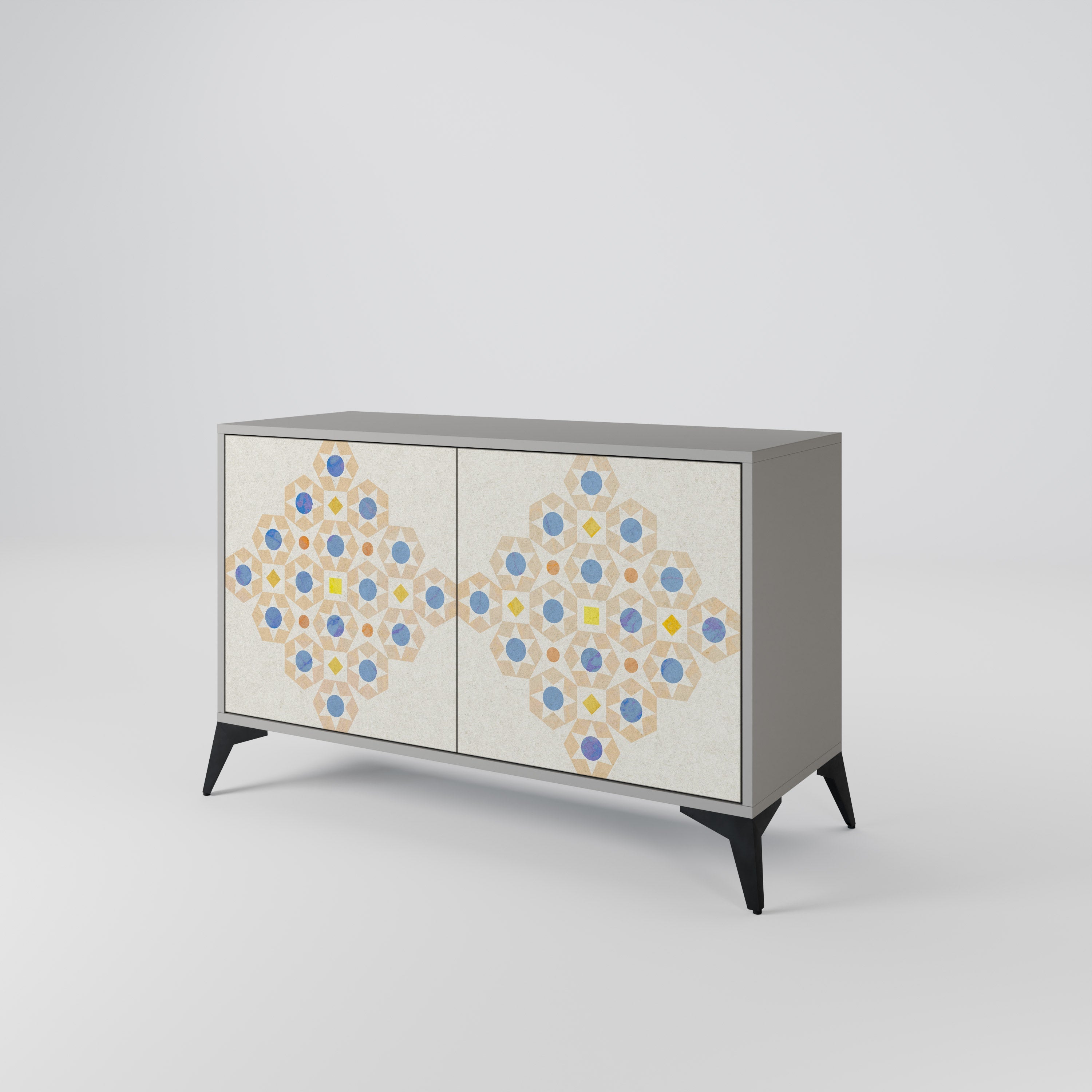 PATTERNED PRISM Sideboard mit 2 Türen in Grau