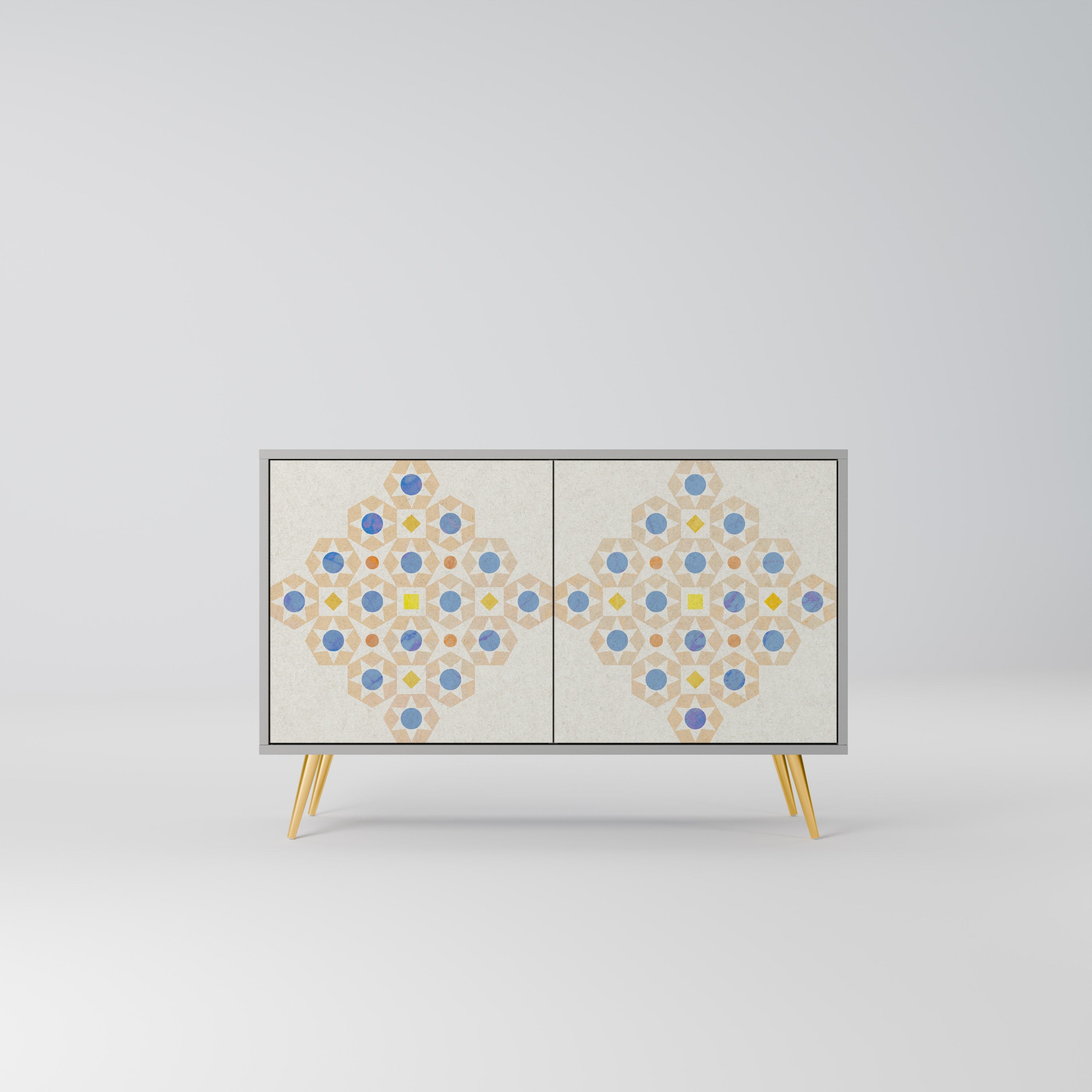 PATTERNED PRISM Sideboard mit 2 Türen in Grau