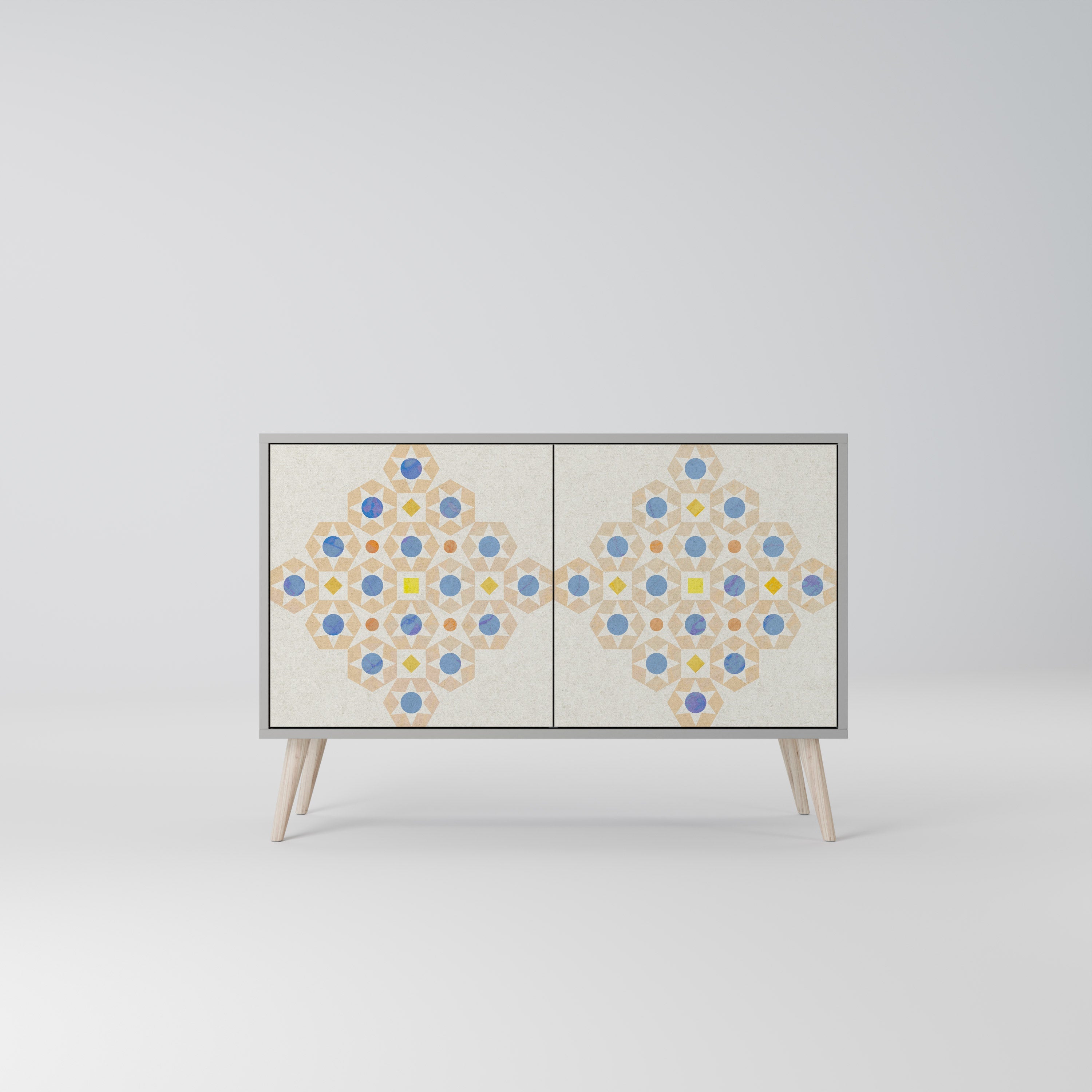 PATTERNED PRISM Sideboard mit 2 Türen in Grau