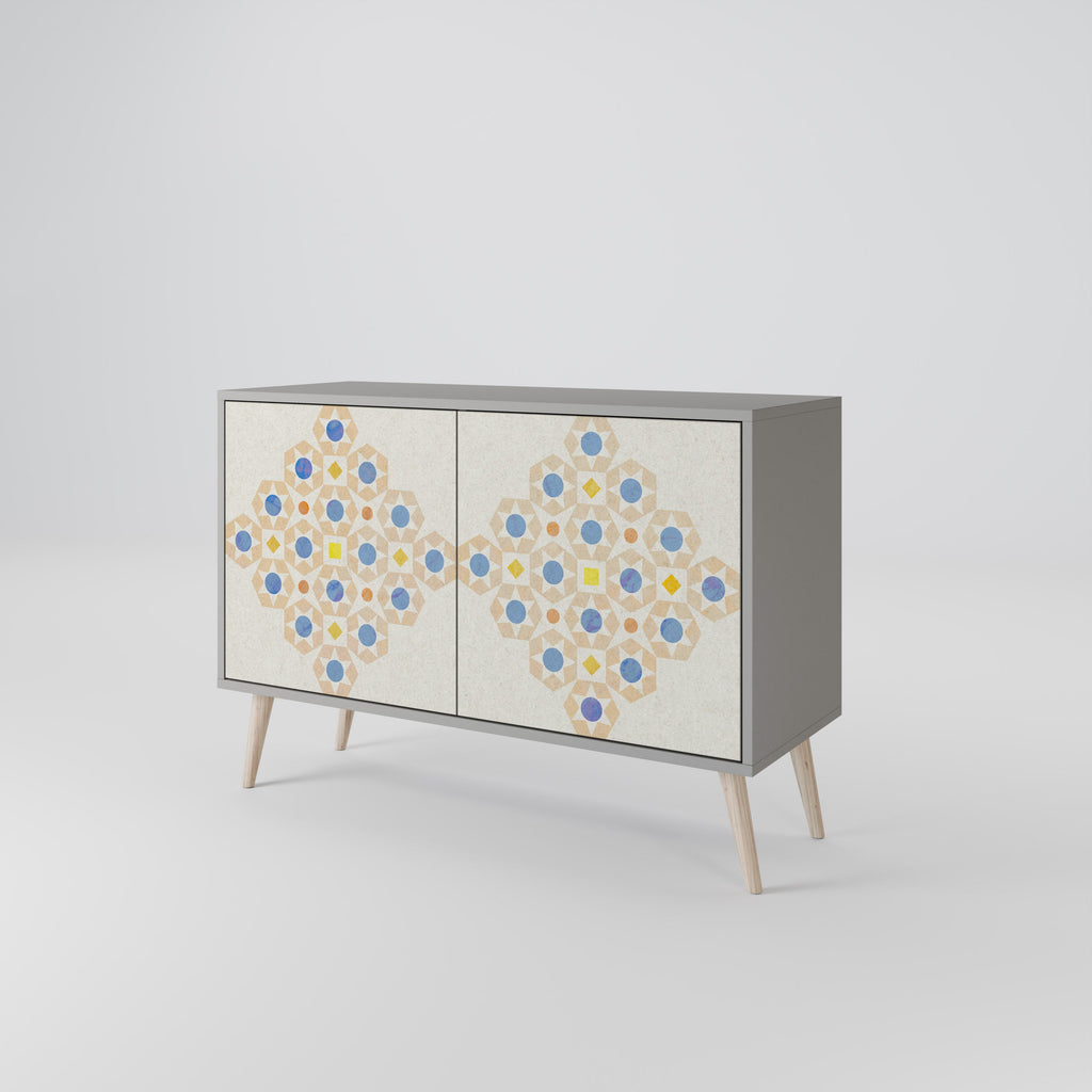 PATTERNED PRISM Sideboard mit 2 Türen in Grau