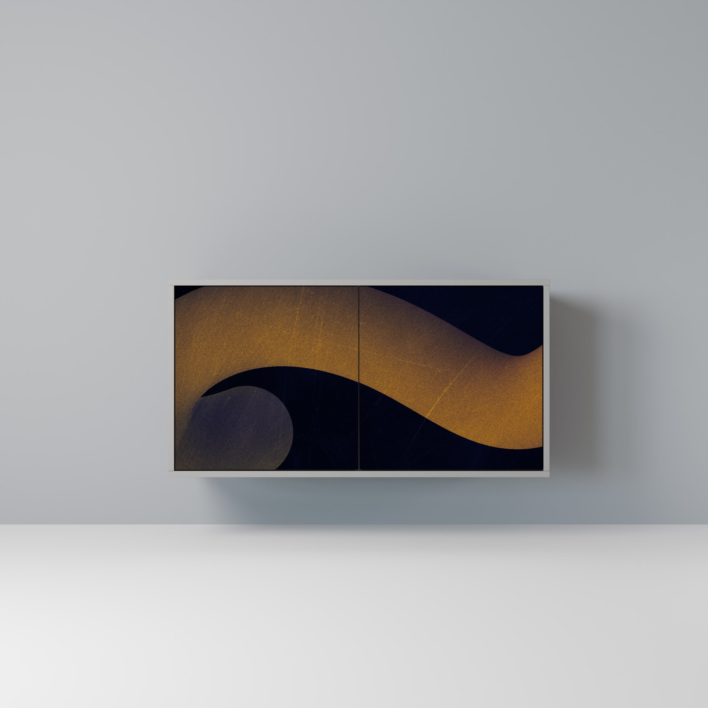 HOLLOW TIME Sideboard mit 2 Türen in Grau