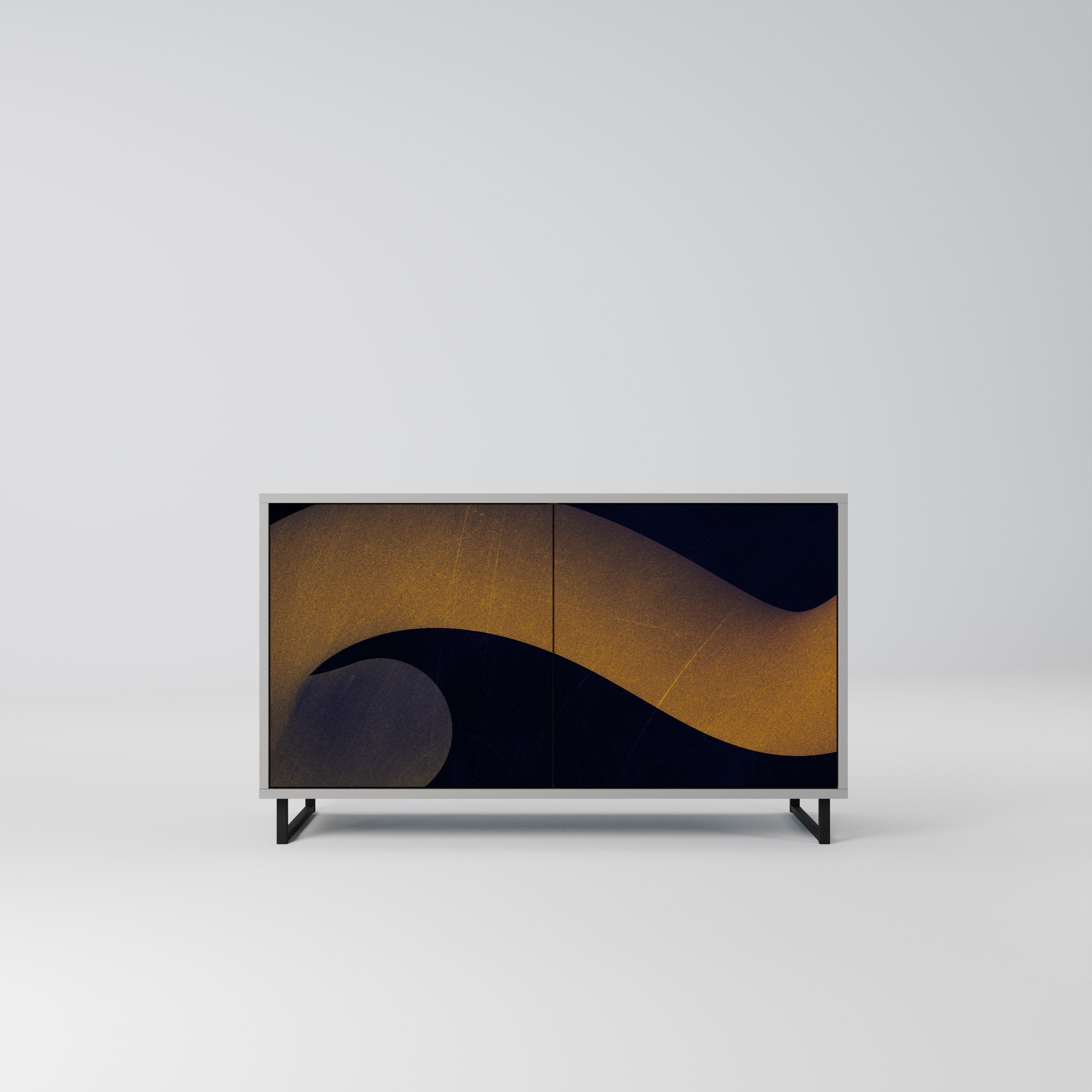 HOLLOW TIME Sideboard mit 2 Türen in Grau