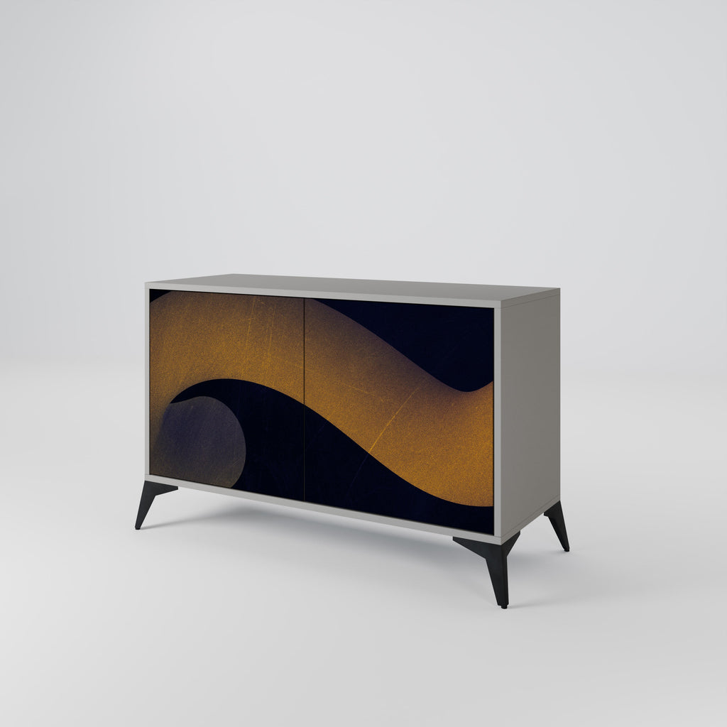 HOLLOW TIME Sideboard mit 2 Türen in Grau
