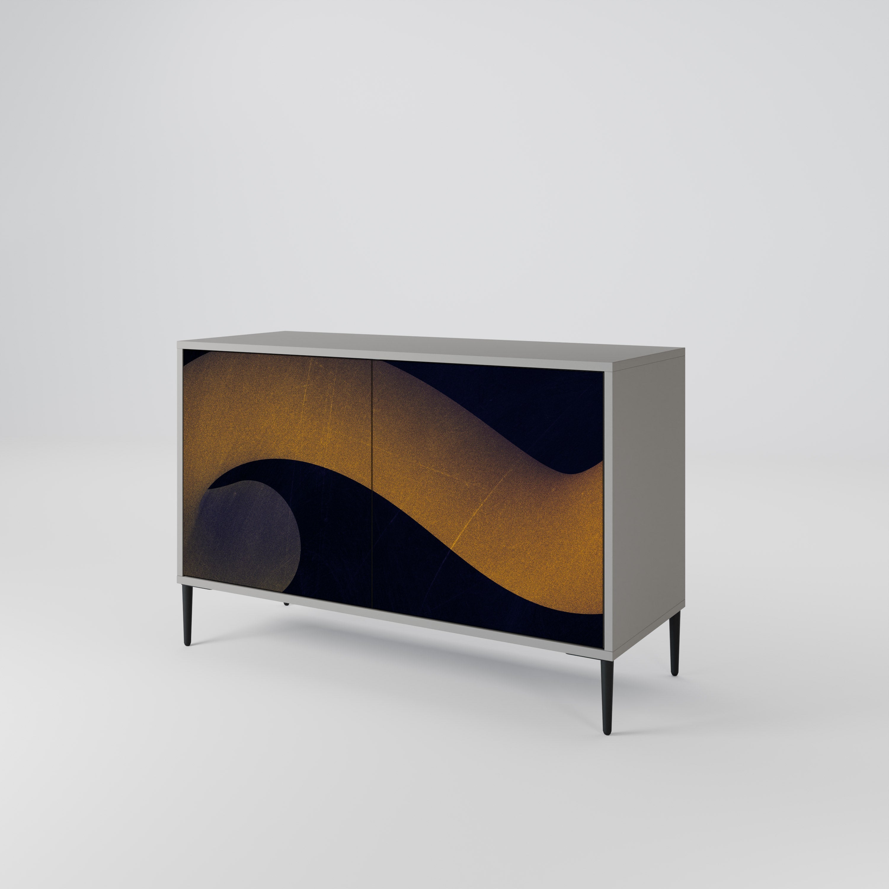 HOLLOW TIME Sideboard mit 2 Türen in Grau