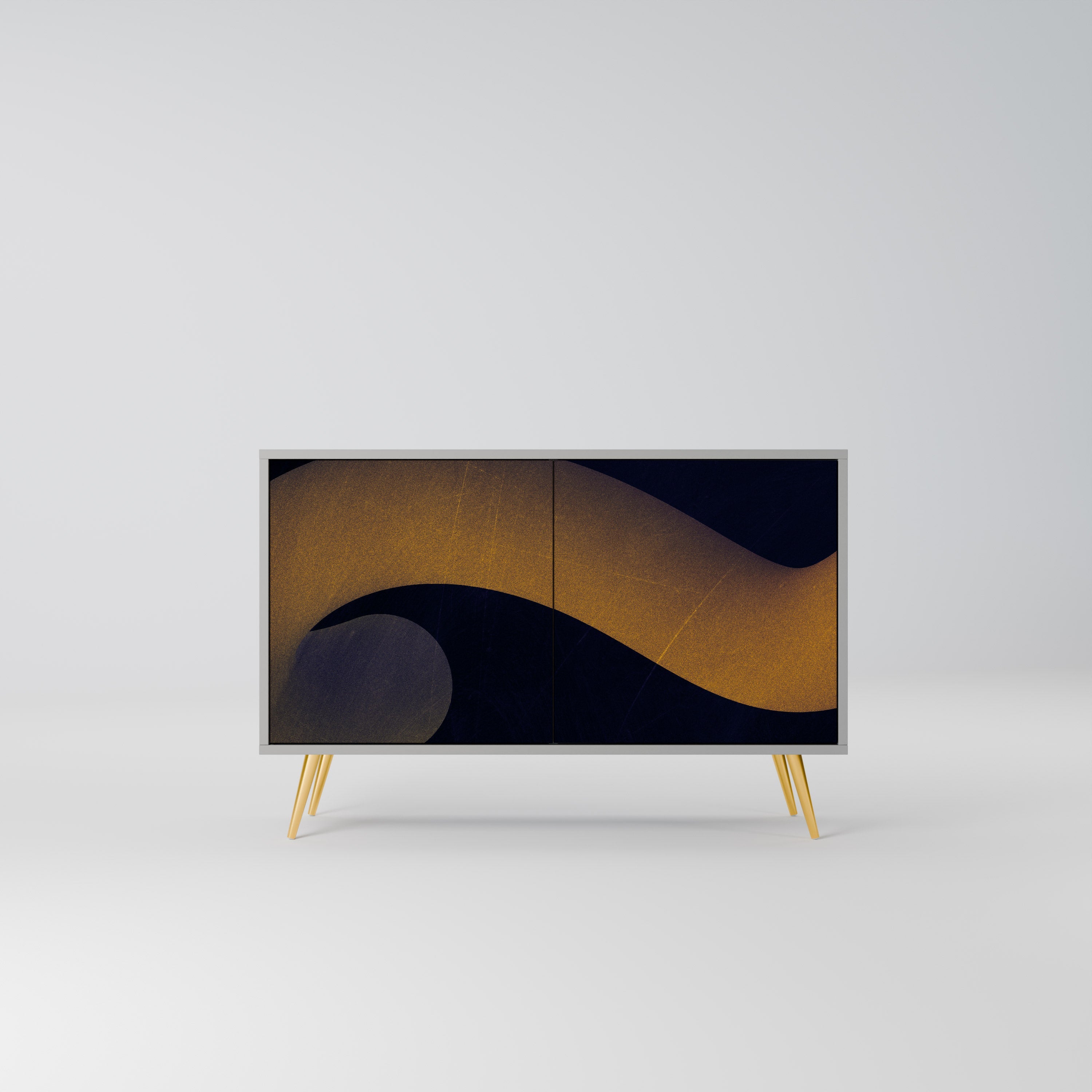 HOLLOW TIME Sideboard mit 2 Türen in Grau