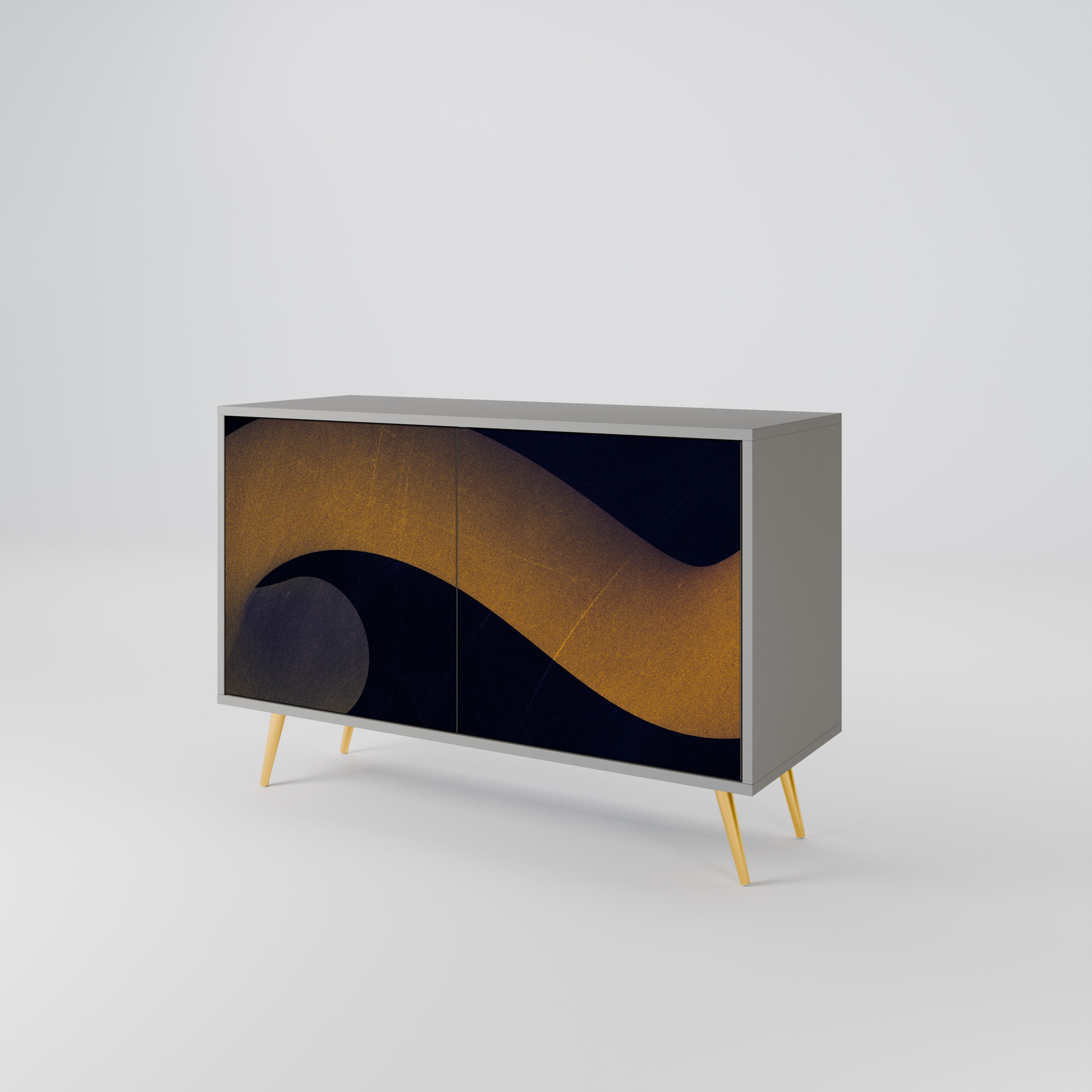 HOLLOW TIME Sideboard mit 2 Türen in Grau