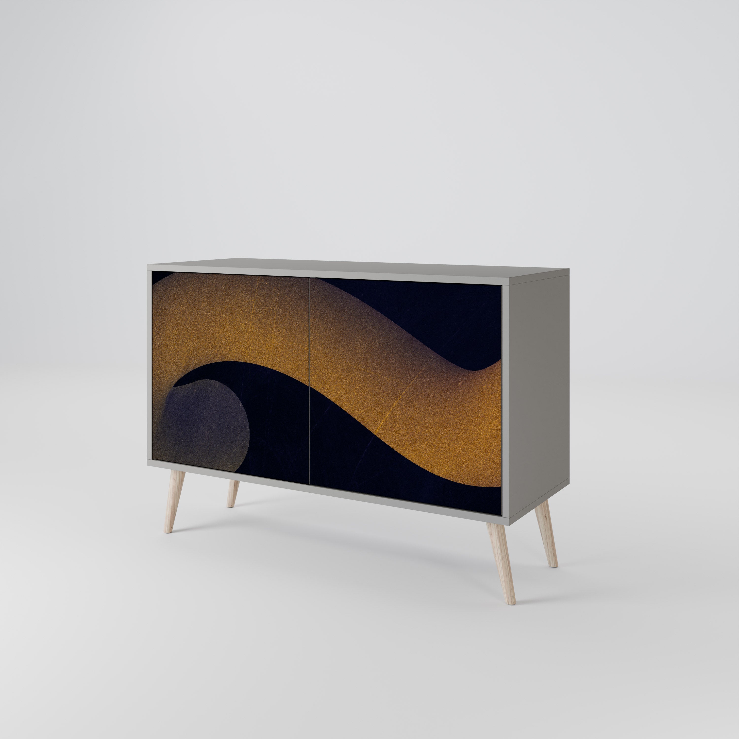 HOLLOW TIME Sideboard mit 2 Türen in Grau