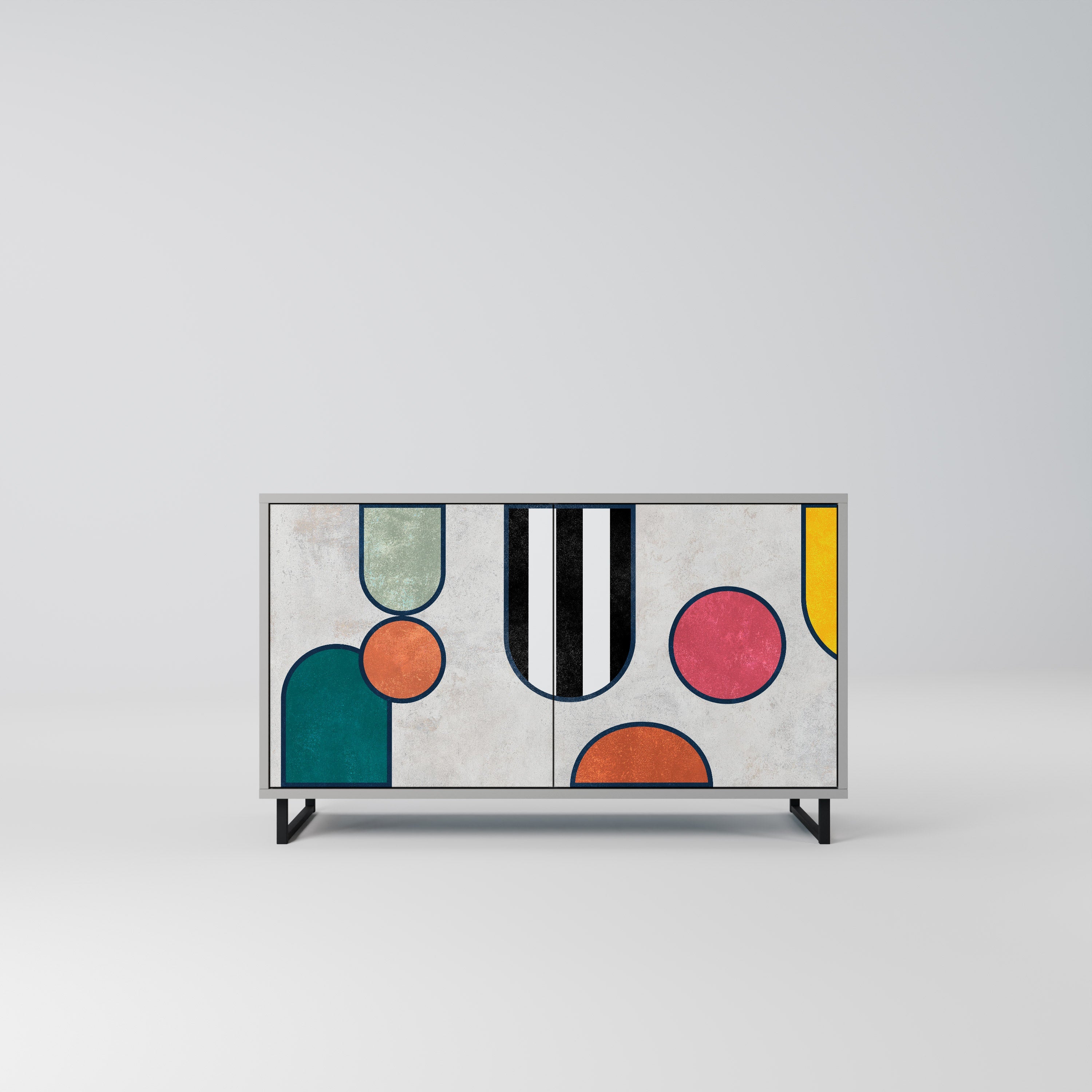 COOL STORY Sideboard mit 2 Türen in Grau