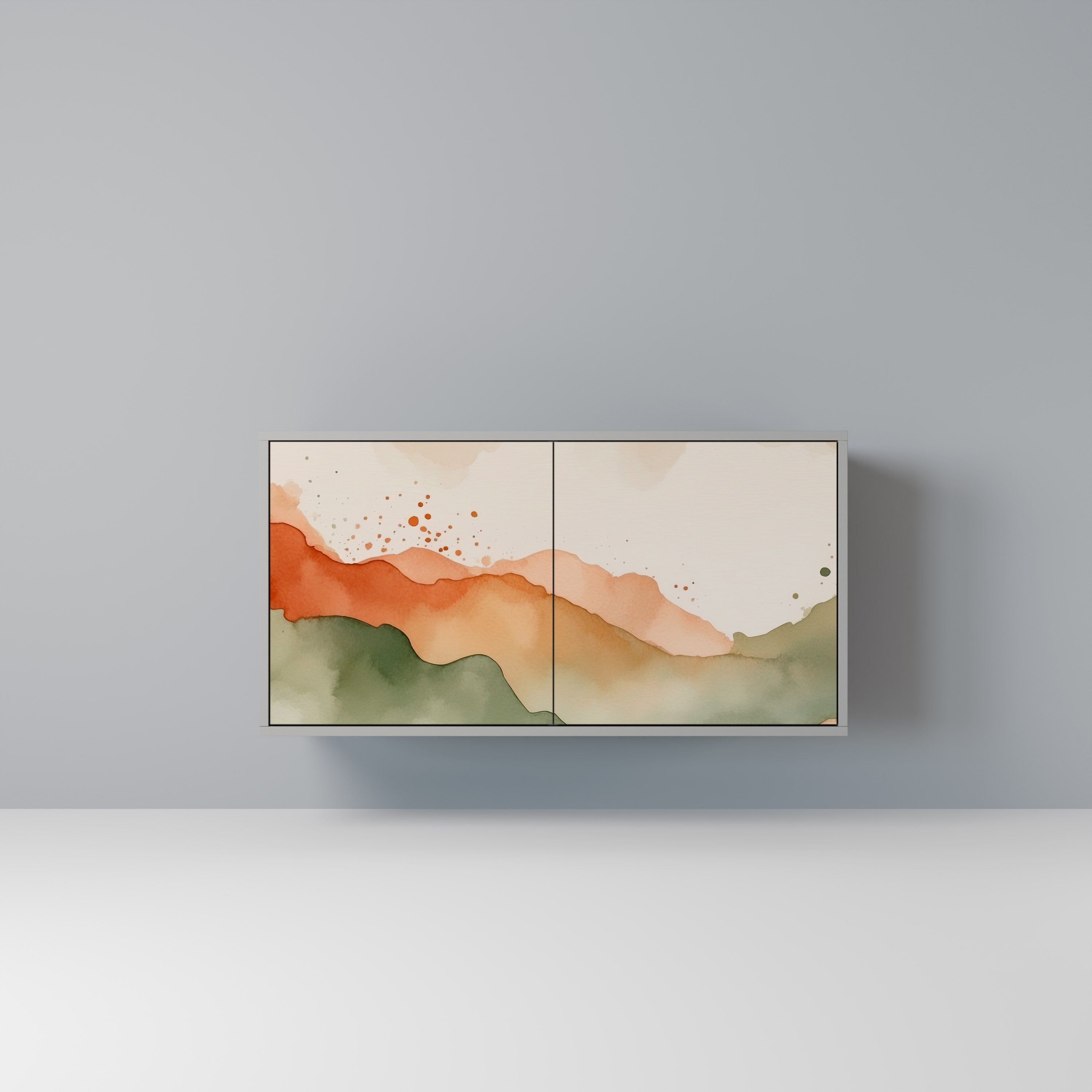 WATERCOLOUR PEAKS Sideboard mit 2 Türen in Grau
