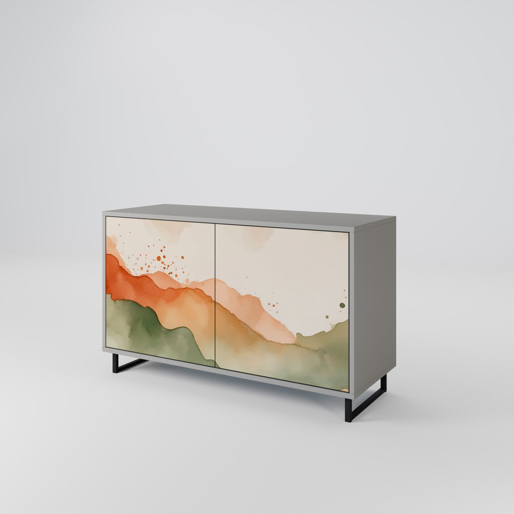 WATERCOLOUR PEAKS Sideboard mit 2 Türen in Grau