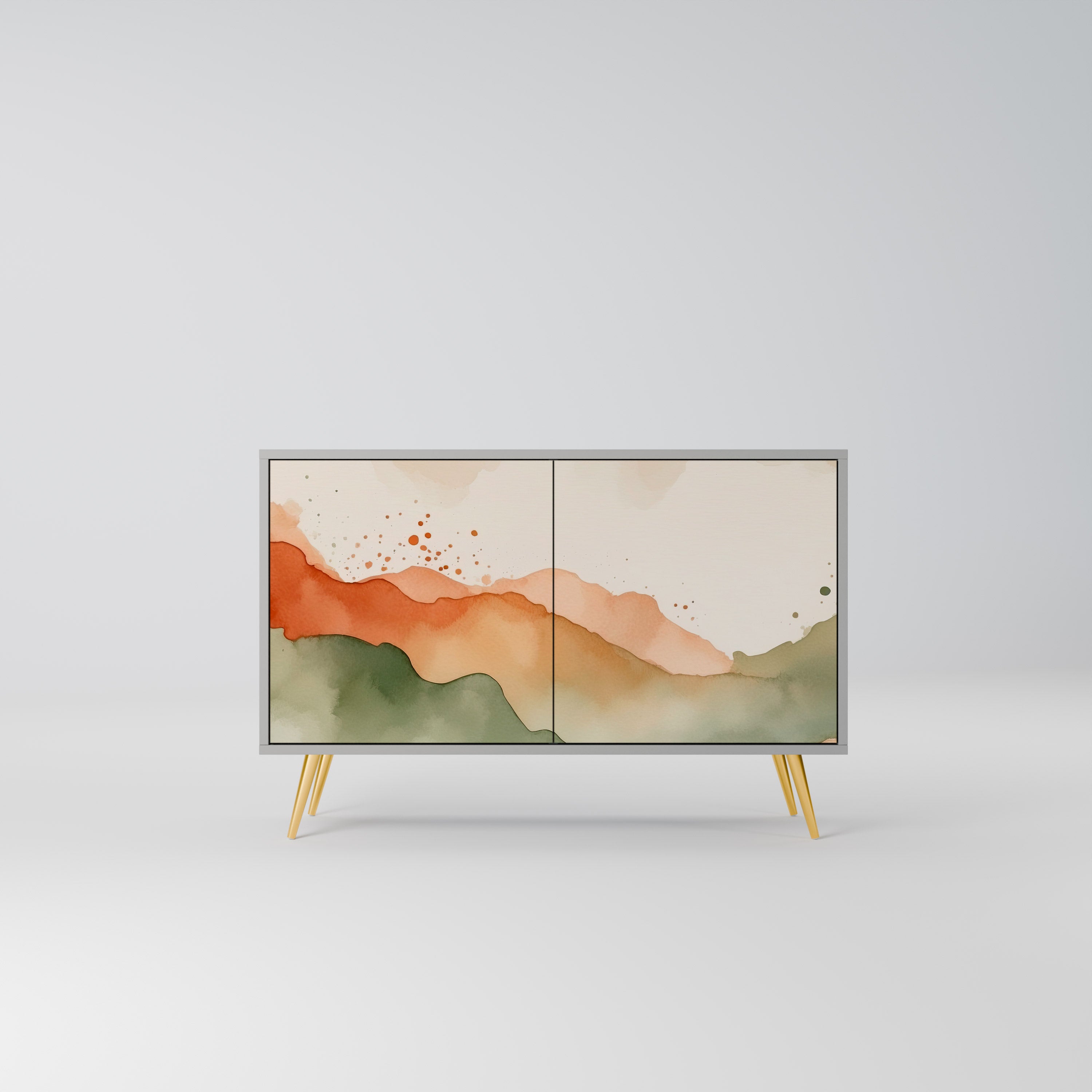 WATERCOLOUR PEAKS Sideboard mit 2 Türen in Grau