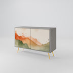 WATERCOLOUR PEAKS Sideboard mit 2 Türen in Grau
