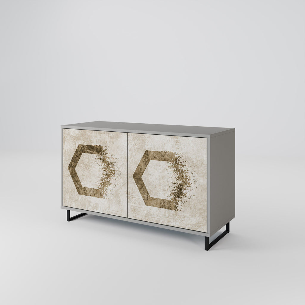 HEXAGONAL SHAPES Sideboard mit 2 Türen in Grau