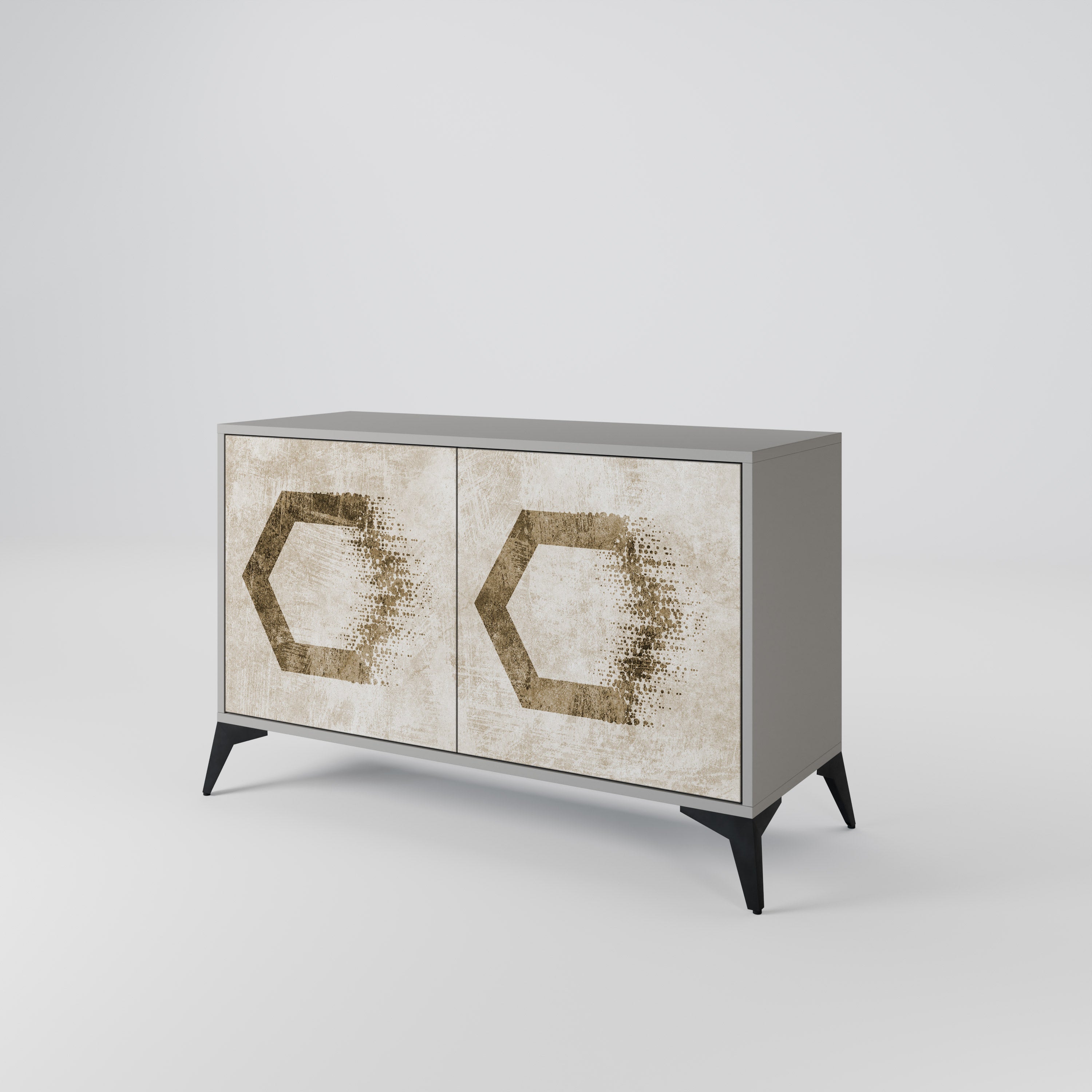 HEXAGONAL SHAPES Sideboard mit 2 Türen in Grau