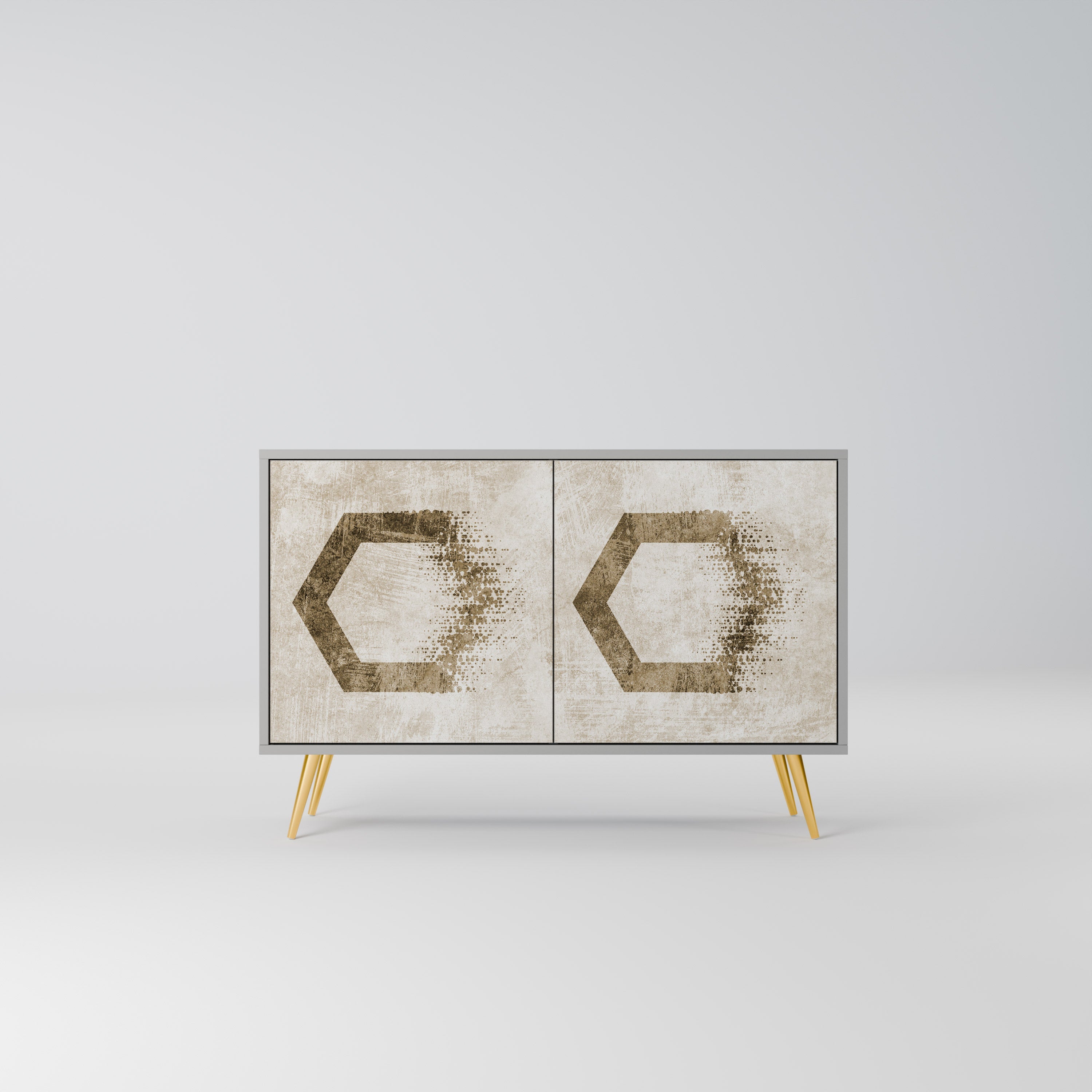 HEXAGONAL SHAPES Sideboard mit 2 Türen in Grau