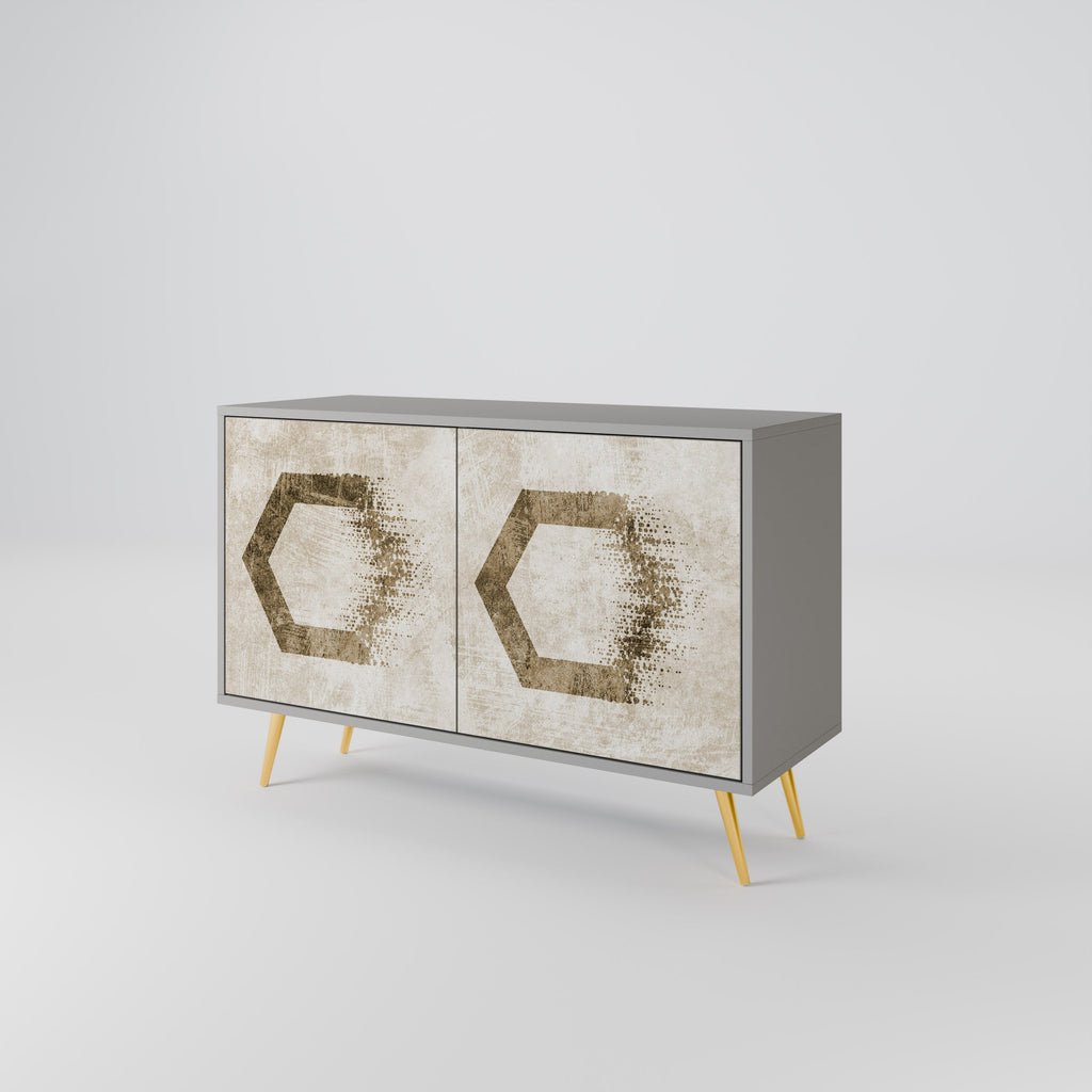 HEXAGONAL SHAPES Sideboard mit 2 Türen in Grau