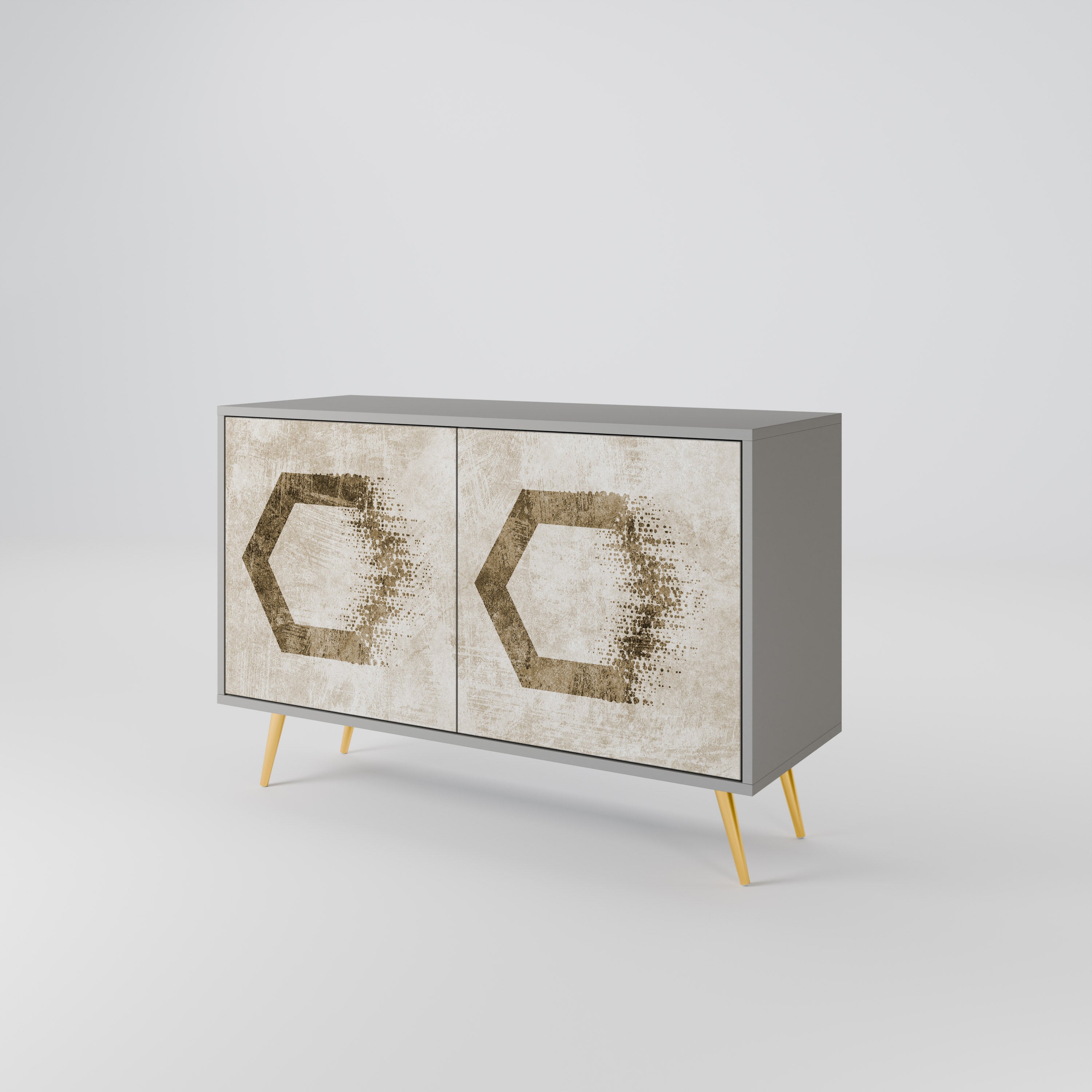 HEXAGONAL SHAPES Sideboard mit 2 Türen in Grau