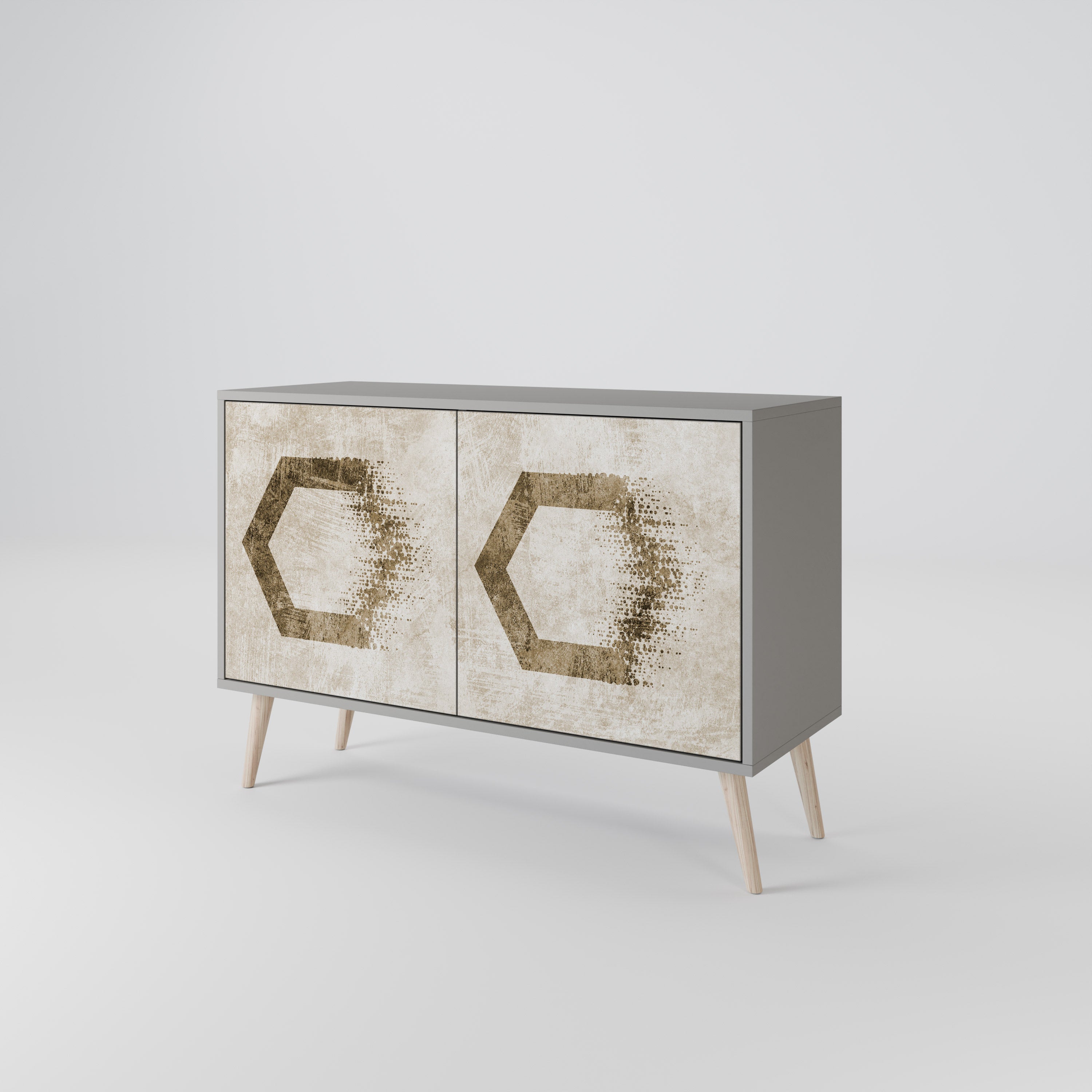HEXAGONAL SHAPES Sideboard mit 2 Türen in Grau