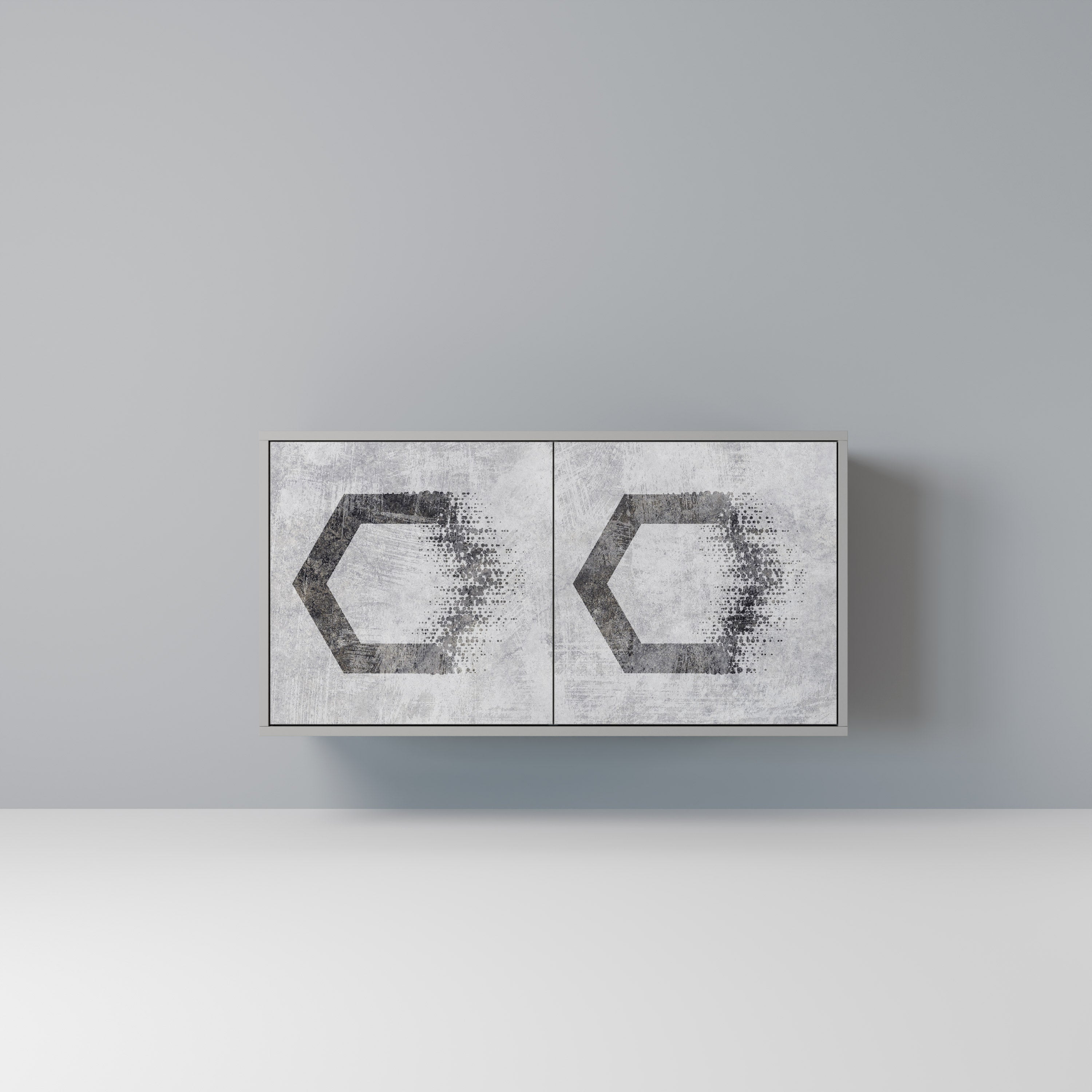 HEXAGONAL FIGURES Sideboard mit 2 Türen in Grau