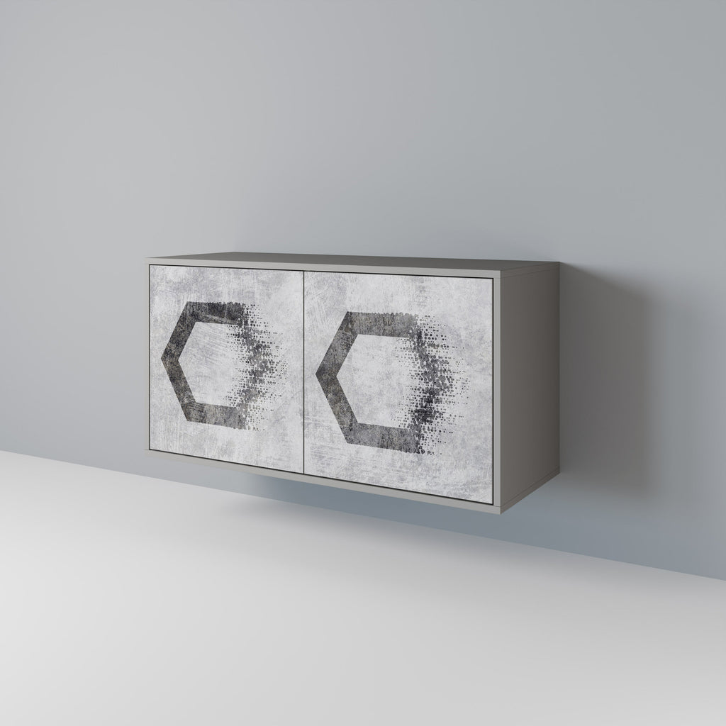 HEXAGONAL FIGURES Sideboard mit 2 Türen in Grau
