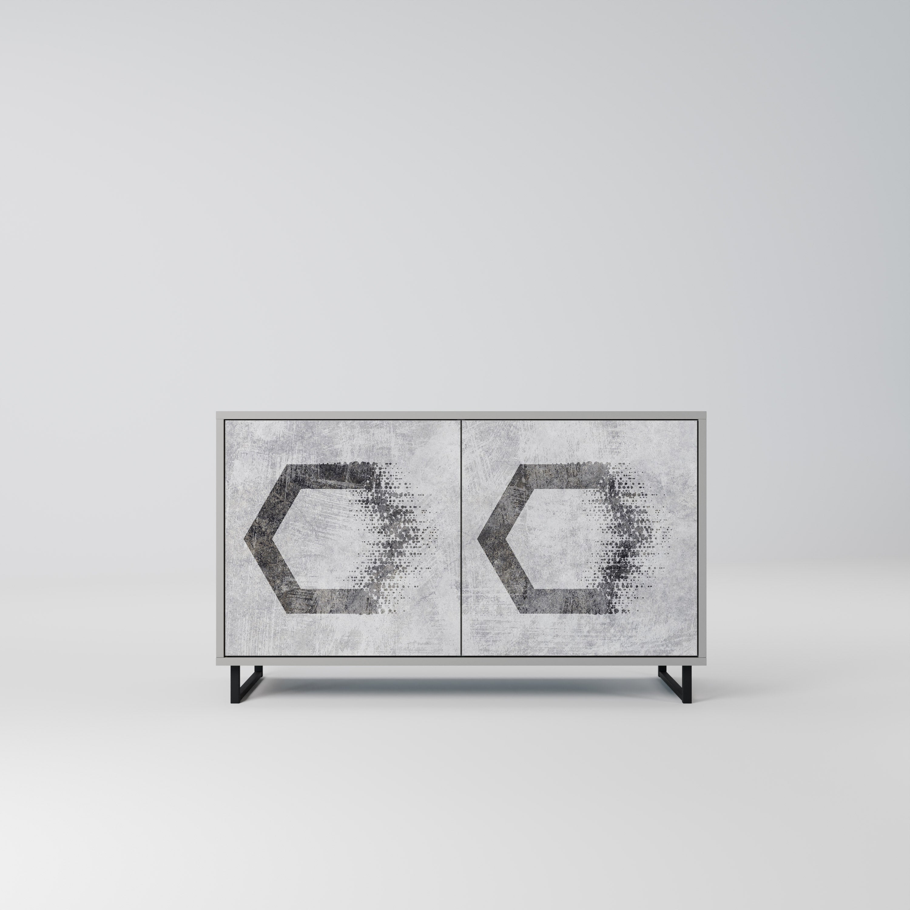 HEXAGONAL FIGURES Sideboard mit 2 Türen in Grau