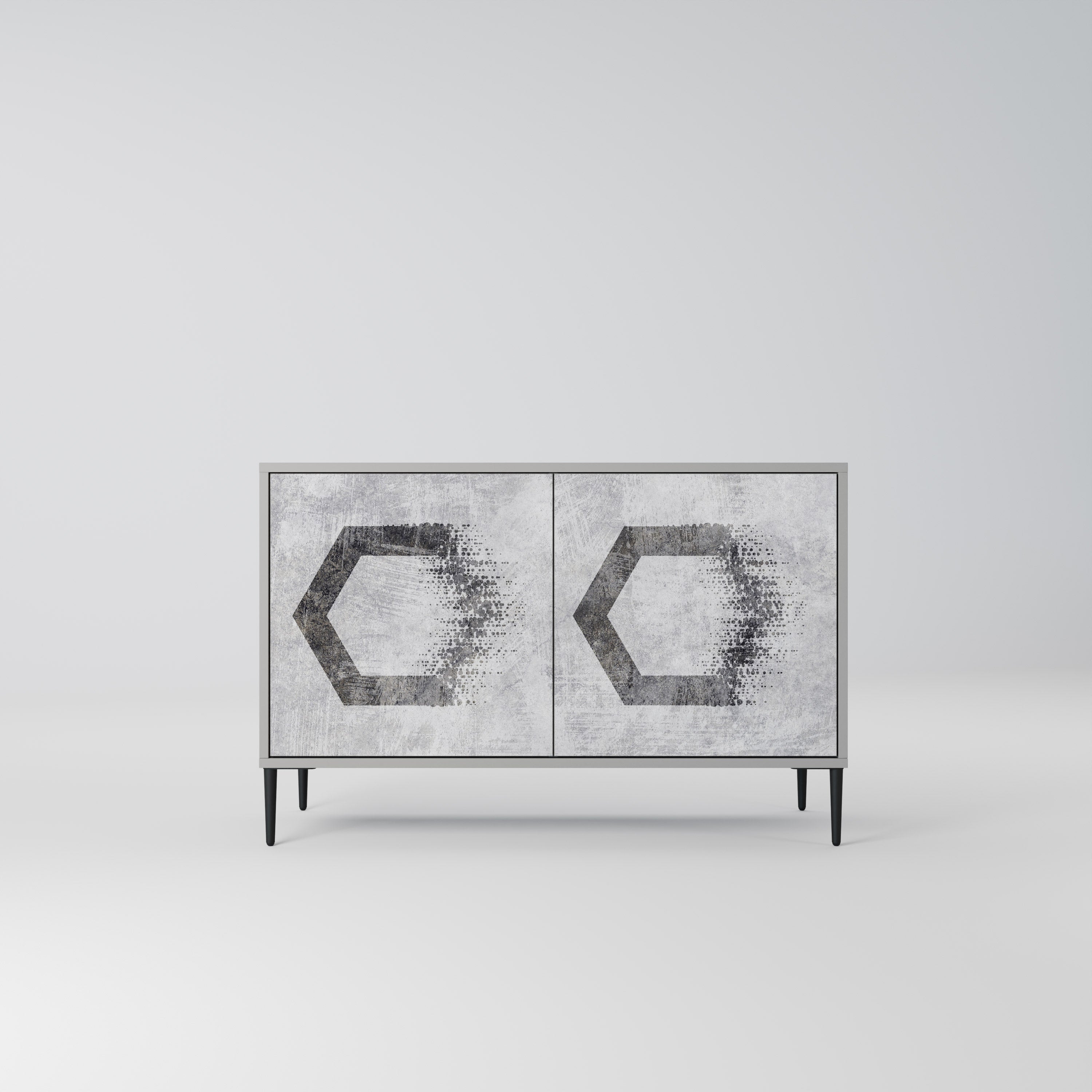 HEXAGONAL FIGURES Sideboard mit 2 Türen in Grau