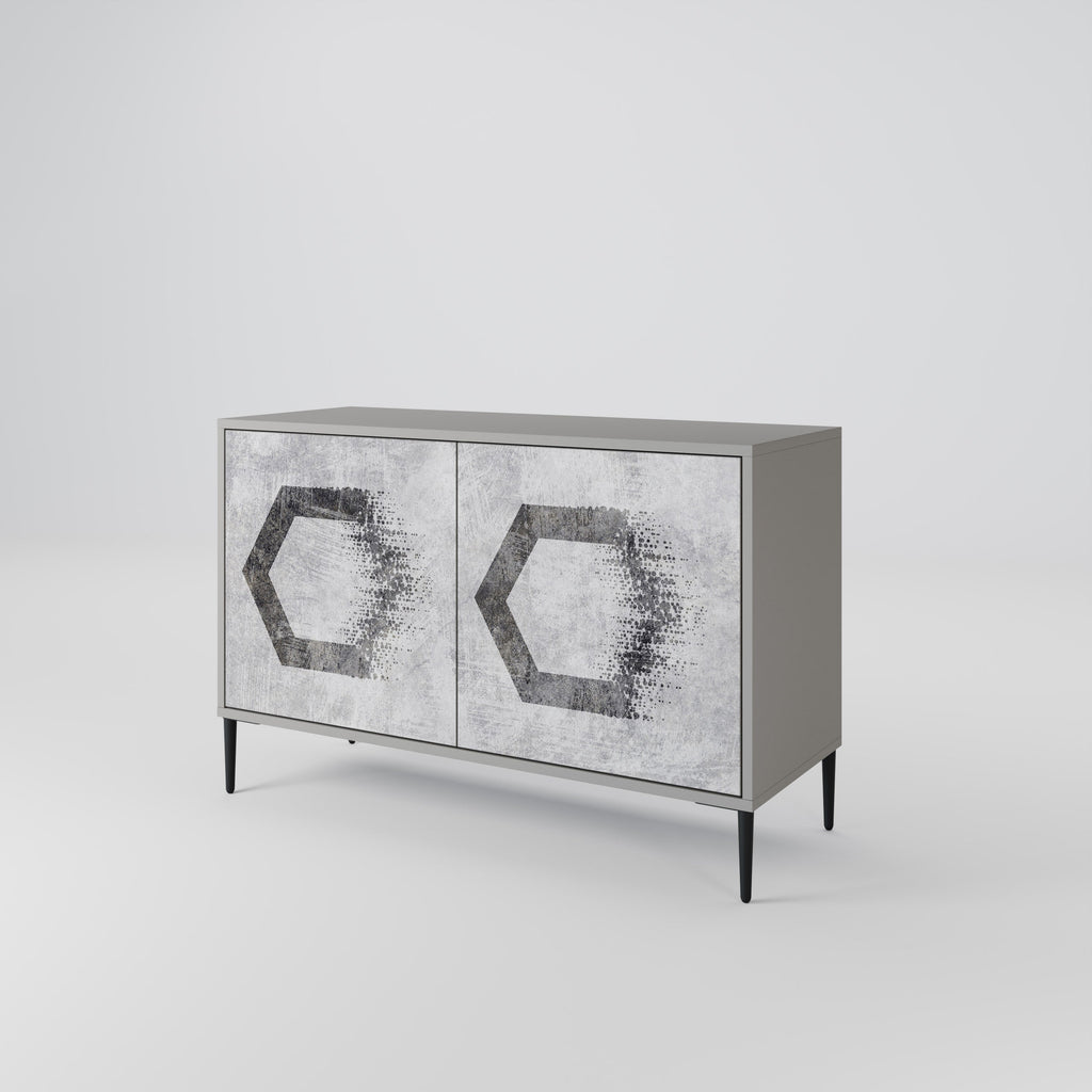 HEXAGONAL FIGURES Sideboard mit 2 Türen in Grau