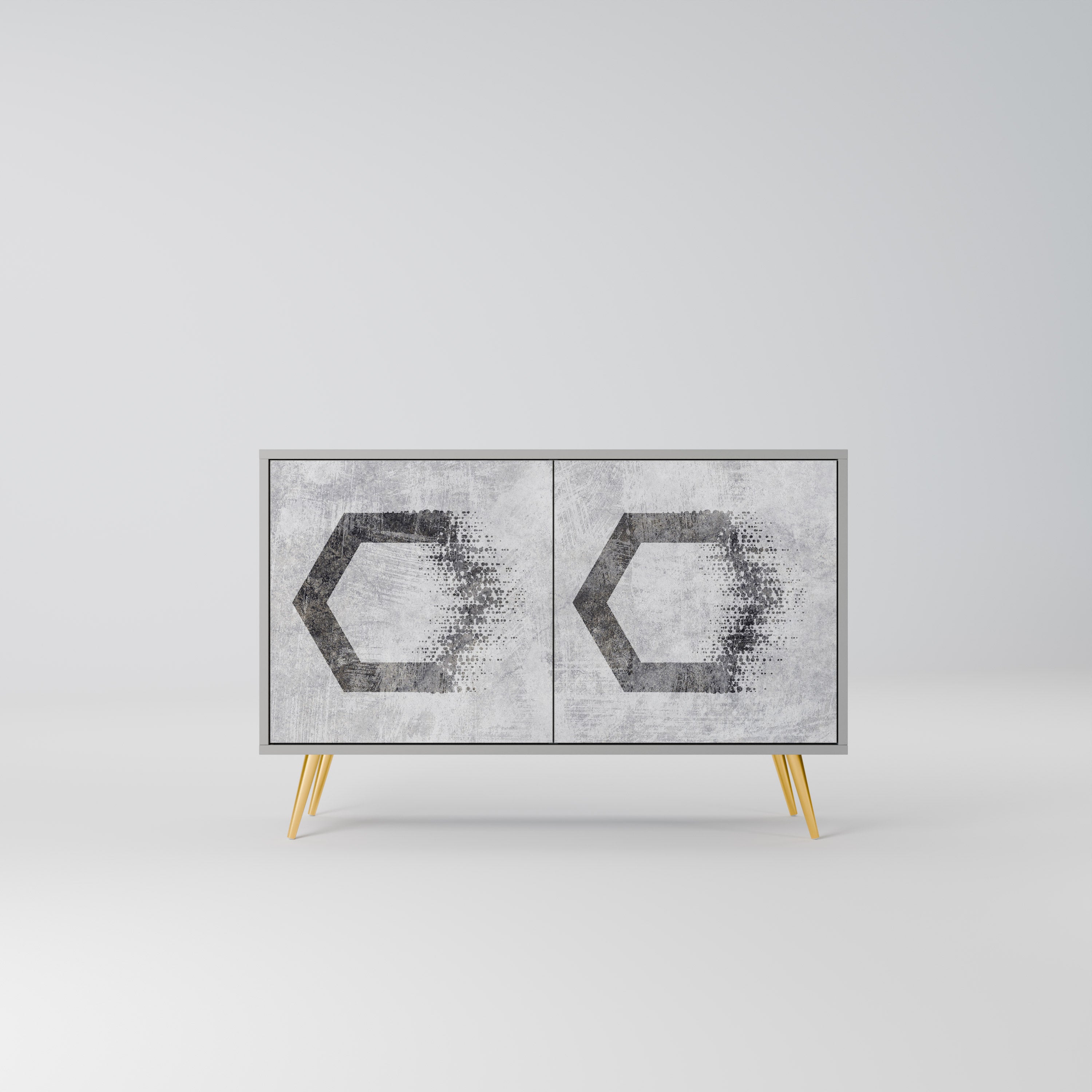 HEXAGONAL FIGURES Sideboard mit 2 Türen in Grau