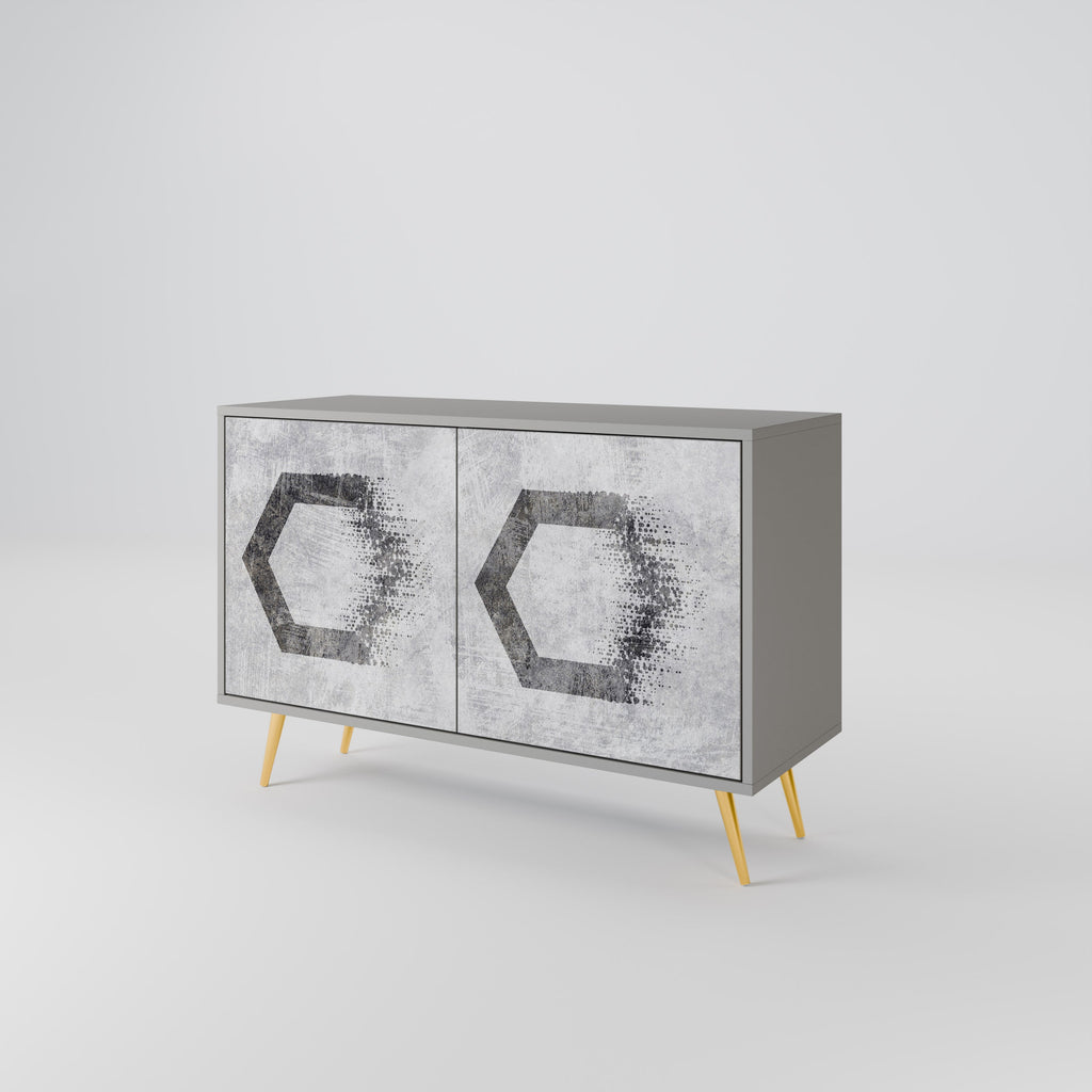 HEXAGONAL FIGURES Sideboard mit 2 Türen in Grau