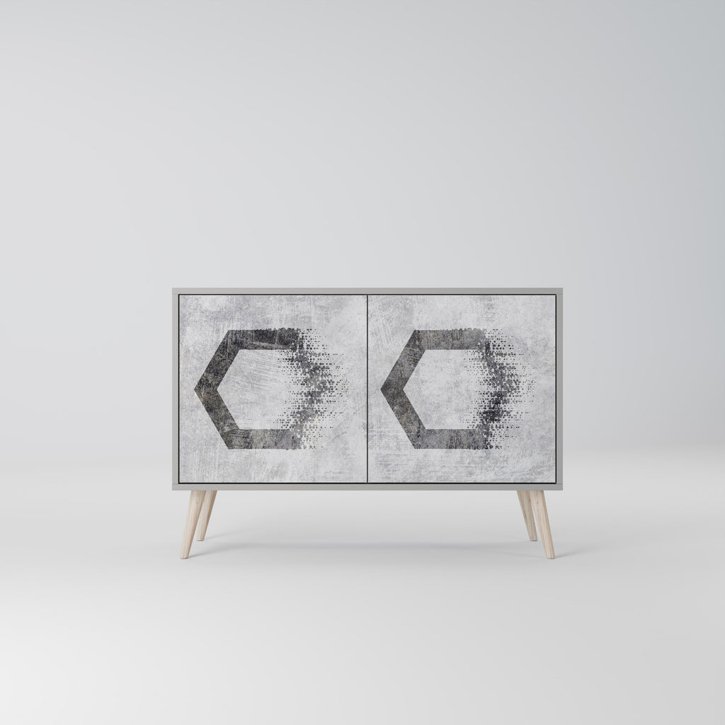 HEXAGONAL FIGURES Sideboard mit 2 Türen in Grau