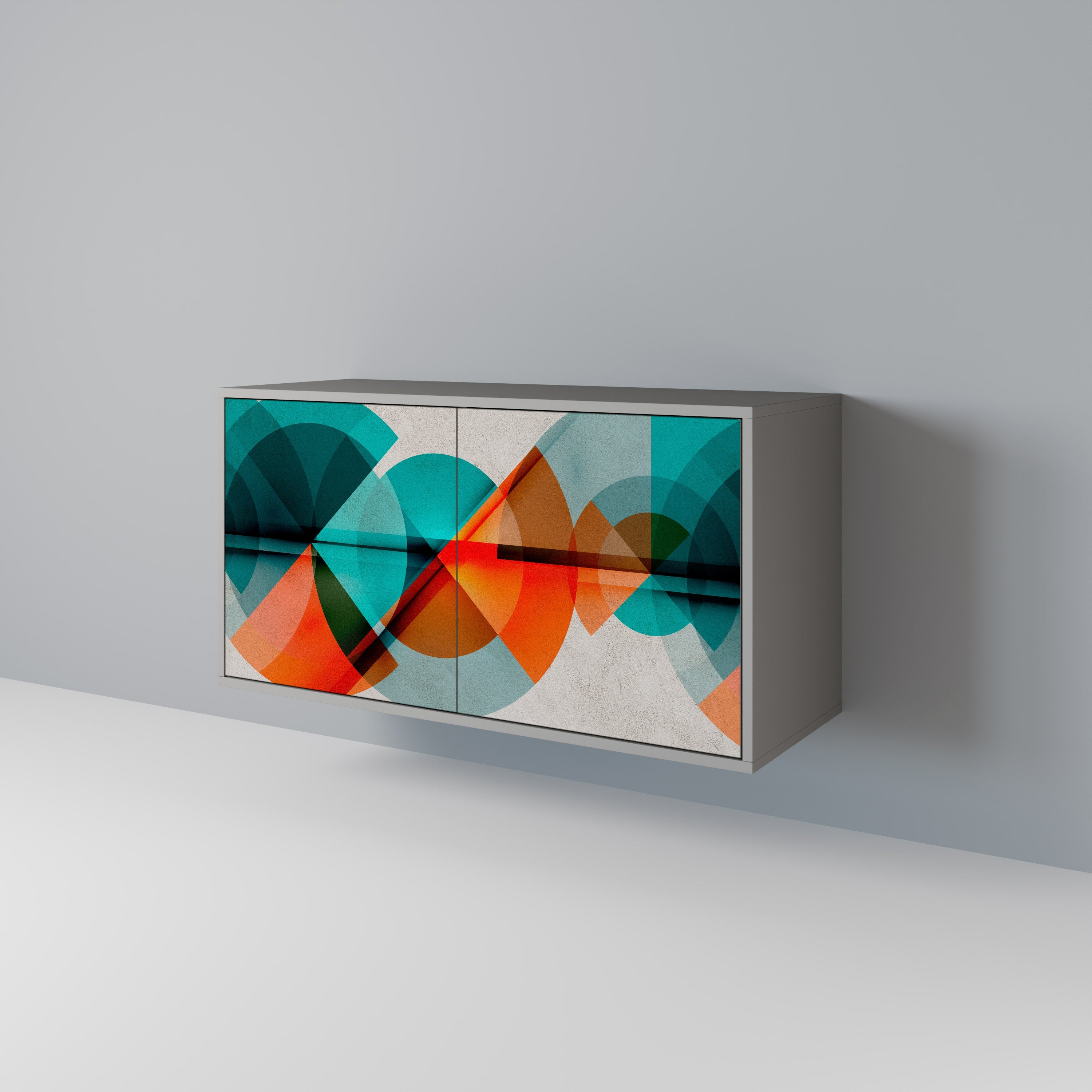 CIRCULAR RHAPSODY 2-Door Sideboard in Grey Finish