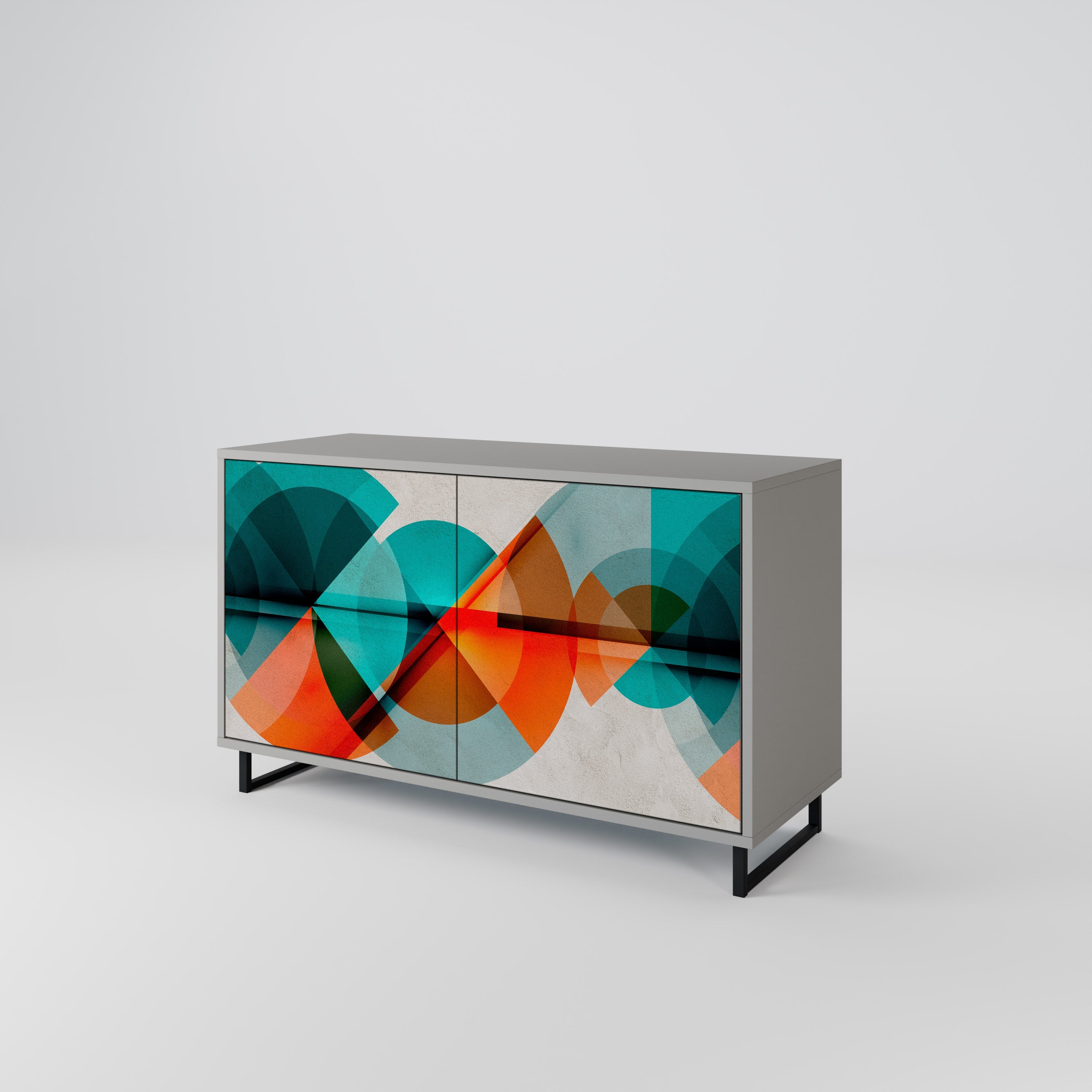 CIRCULAR RHAPSODY 2-Door Sideboard in Grey Finish